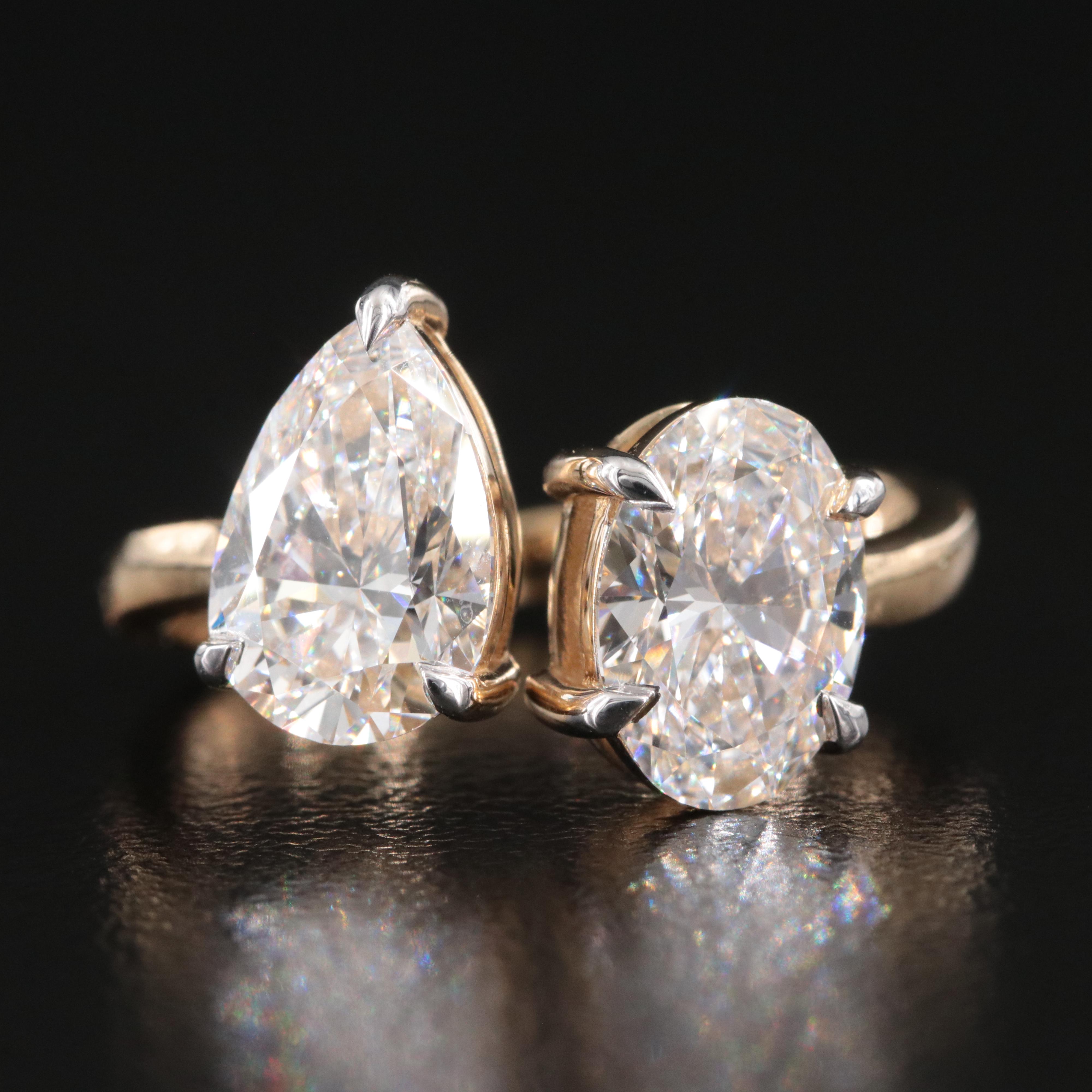 14K 2.75 CTW Lab Grown Toi et Moi Ring with IGI Report14K 2.75 CTW Lab Grown Toi et Moi Ring with IGI Report