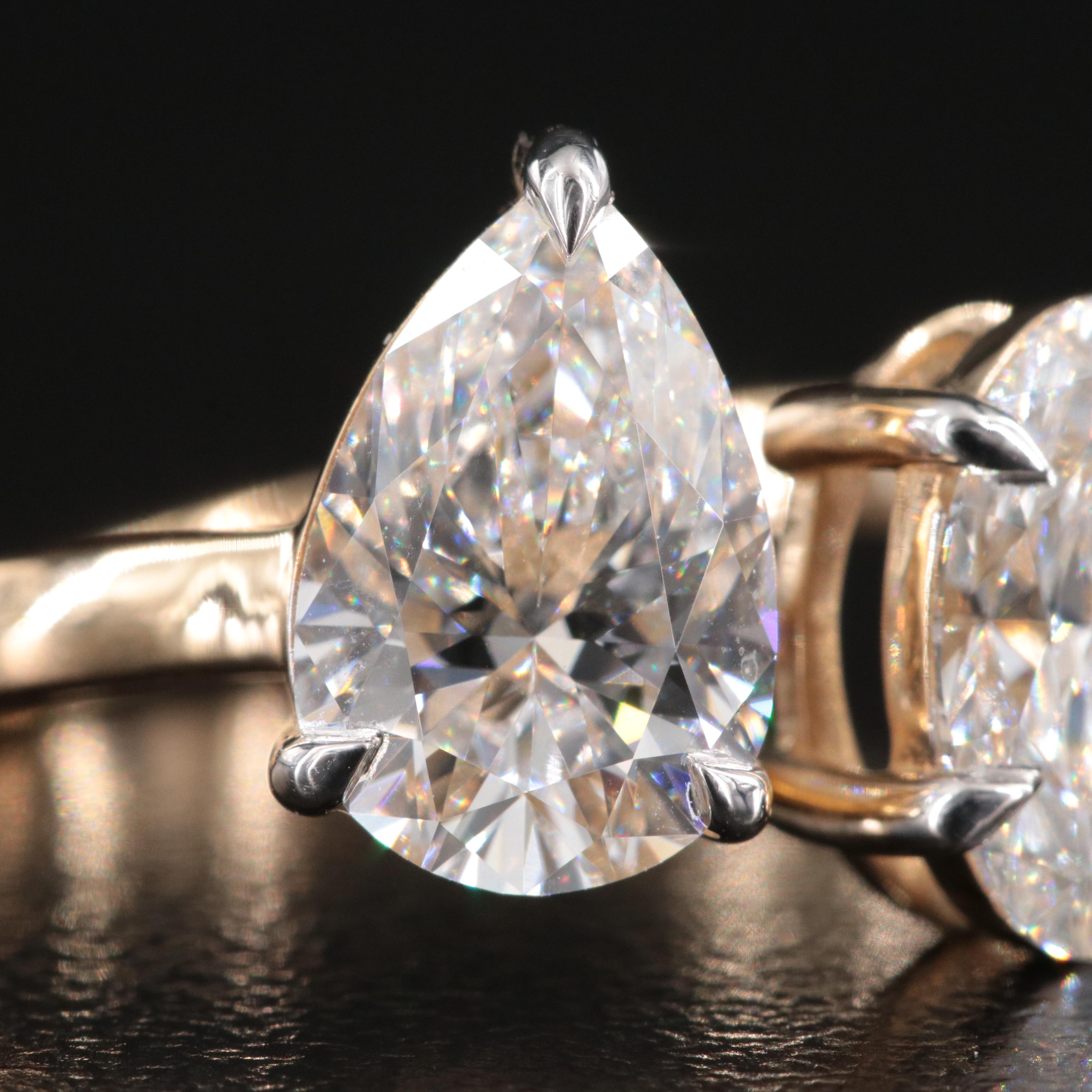 14K 2.75 CTW Lab Grown Toi et Moi Ring with IGI Report14K 2.75 CTW Lab Grown Toi et Moi Ring with IGI Report