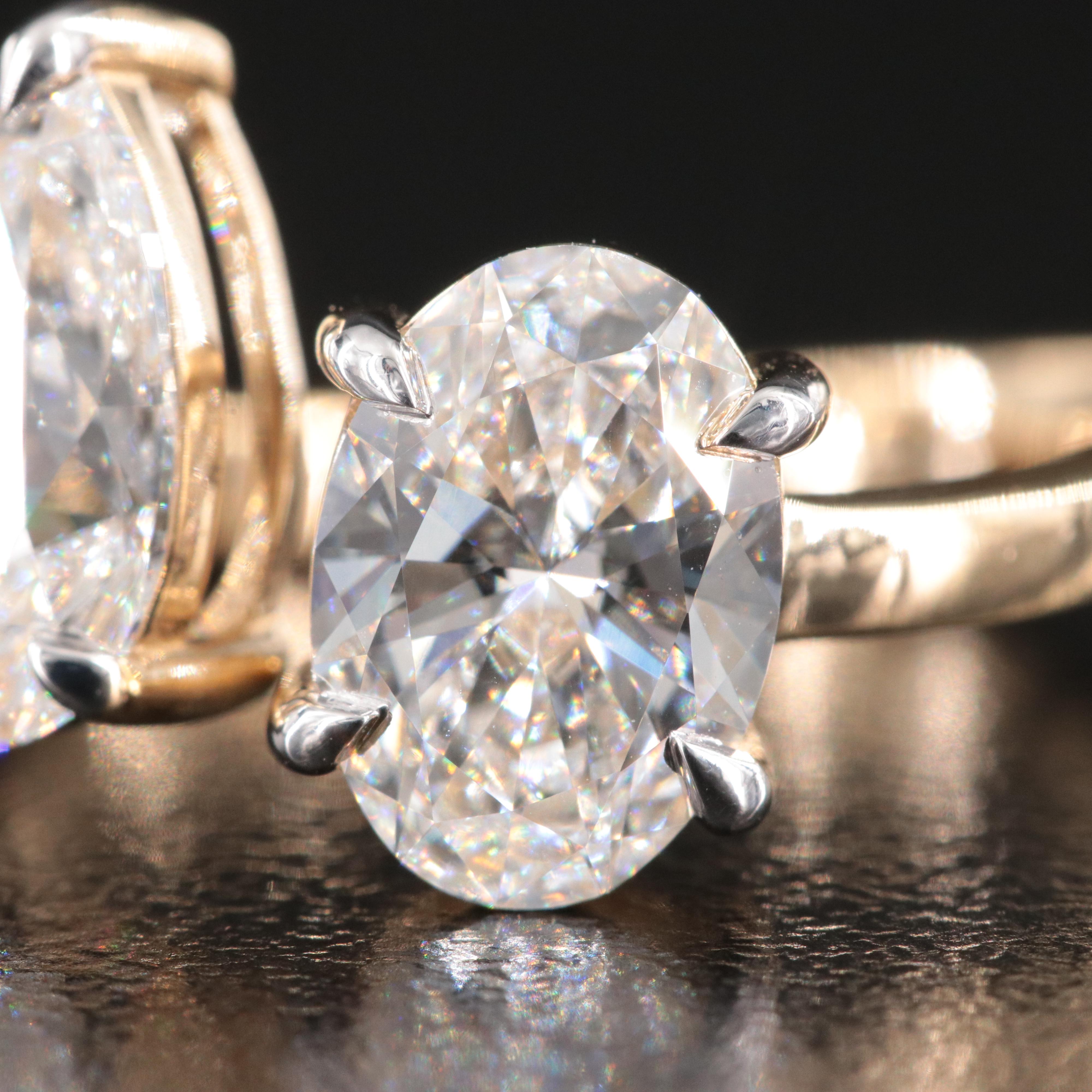 14K 2.75 CTW Lab Grown Toi et Moi Ring with IGI Report14K 2.75 CTW Lab Grown Toi et Moi Ring with IGI Report