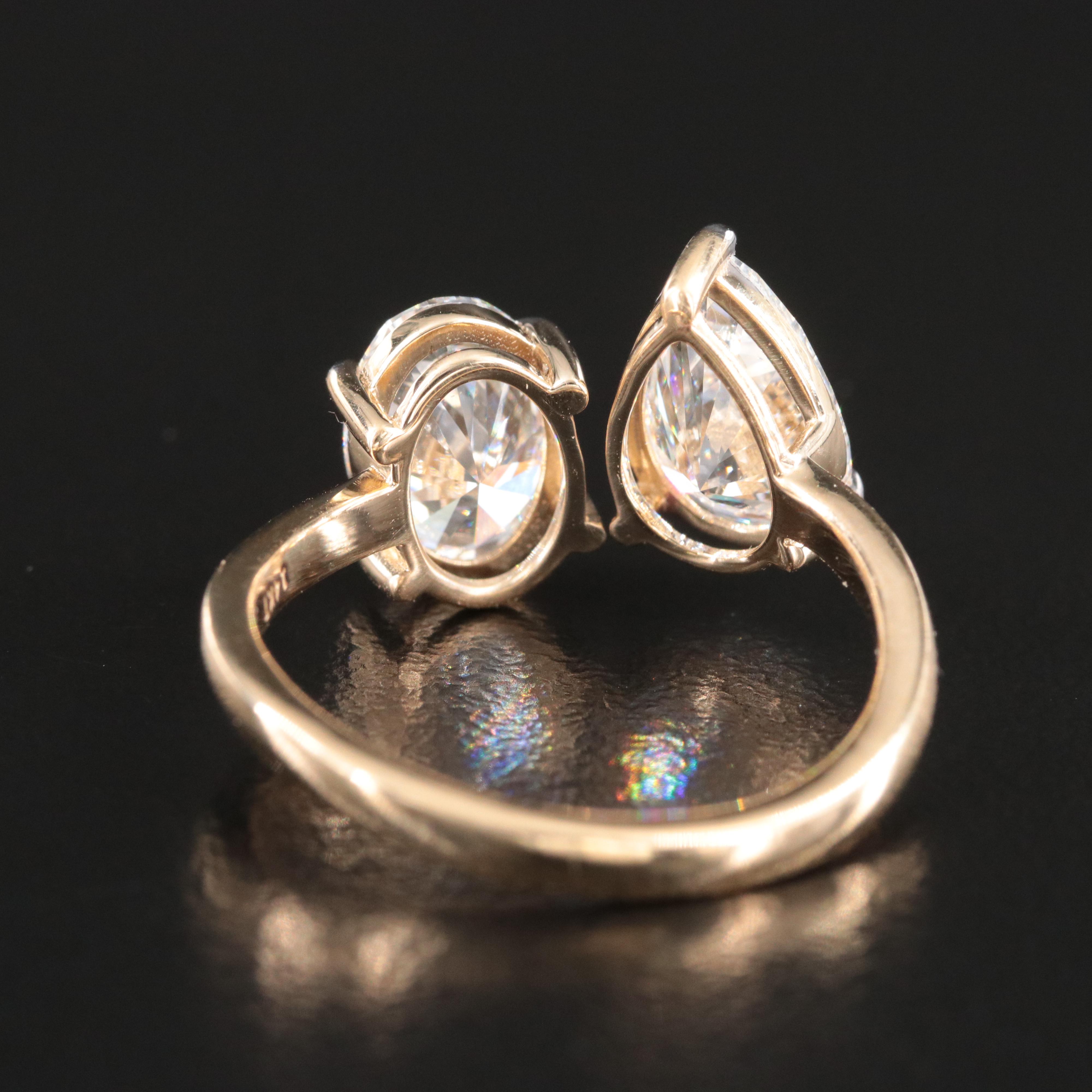 14K 2.75 CTW Lab Grown Toi et Moi Ring with IGI Report14K 2.75 CTW Lab Grown Toi et Moi Ring with IGI Report