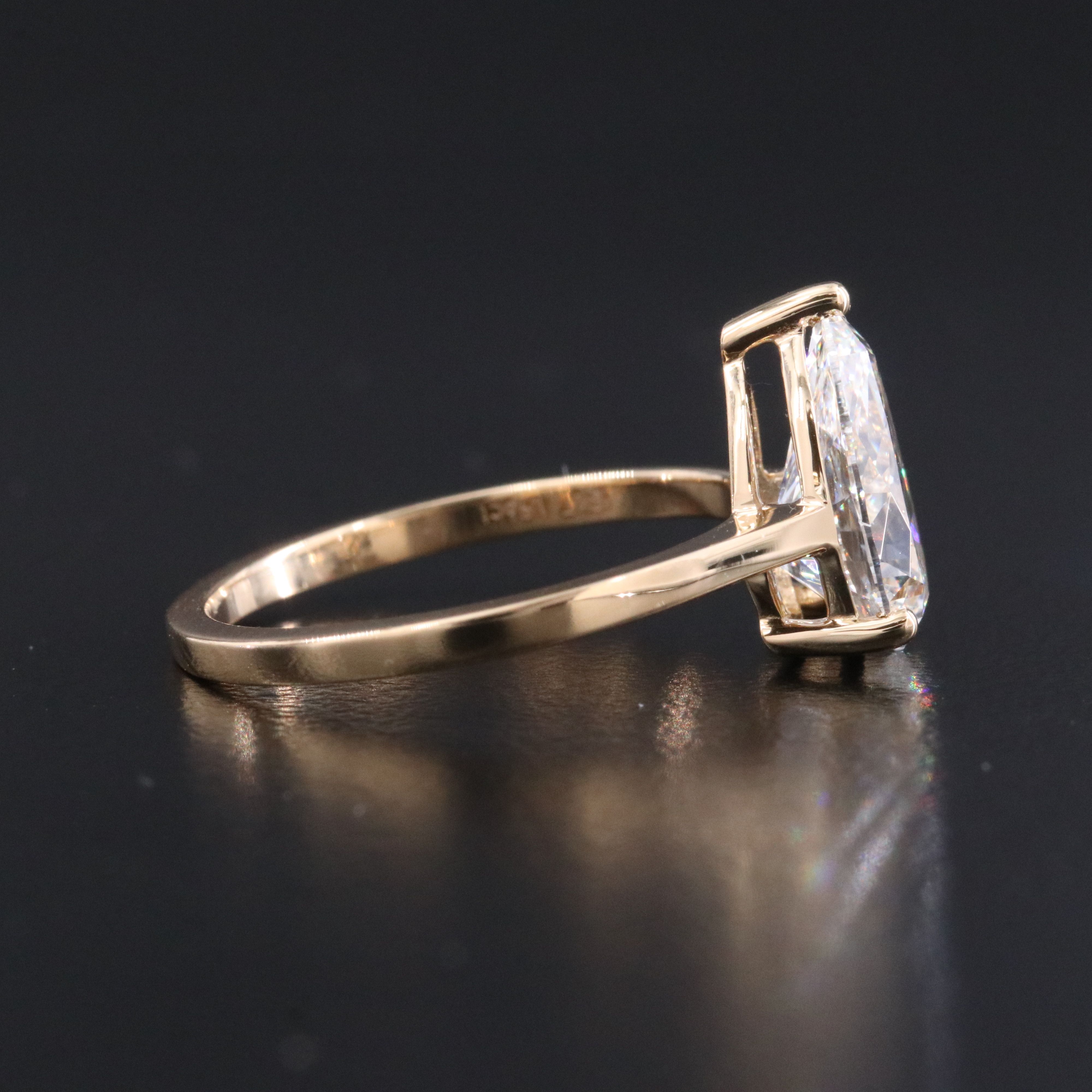 18K 1.96 CT Lab Grown Diamond Solitaire Ring with IGI Report