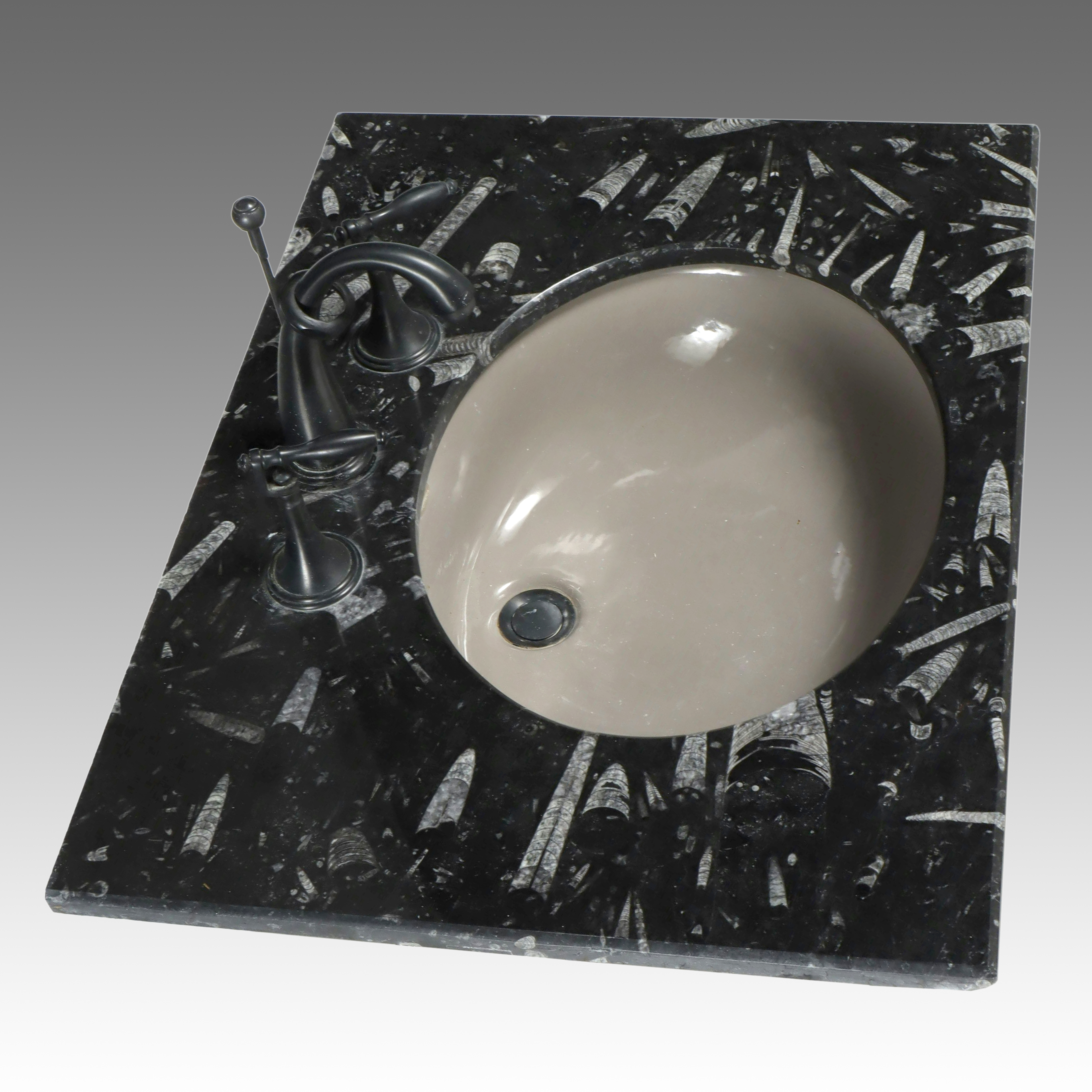 Marble with Orthocone Vanity with Undermount Sink and Plumbing