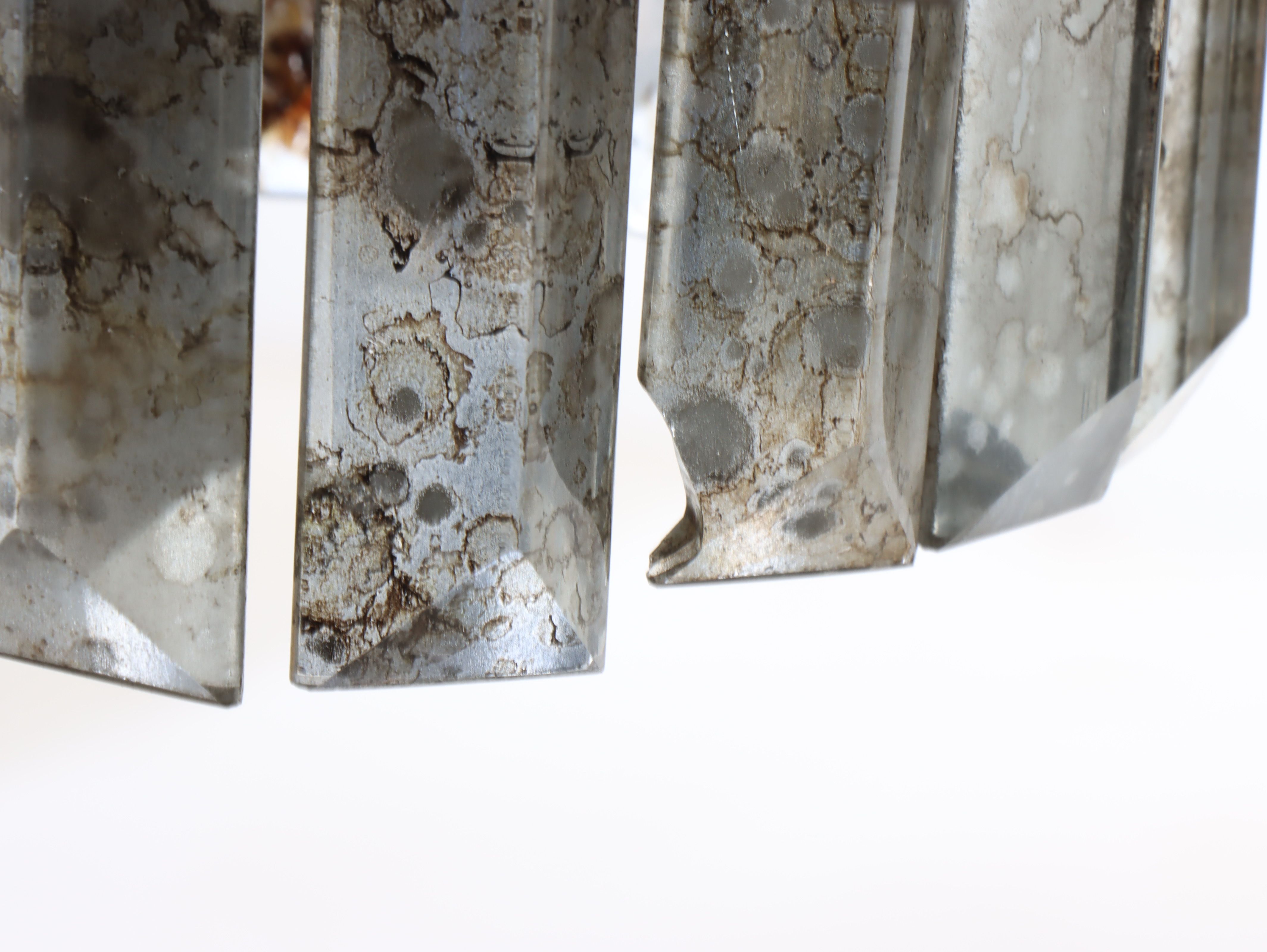 Champagne Gilt Finish Wedding Cake Style Glass Chandelier, 21st Century