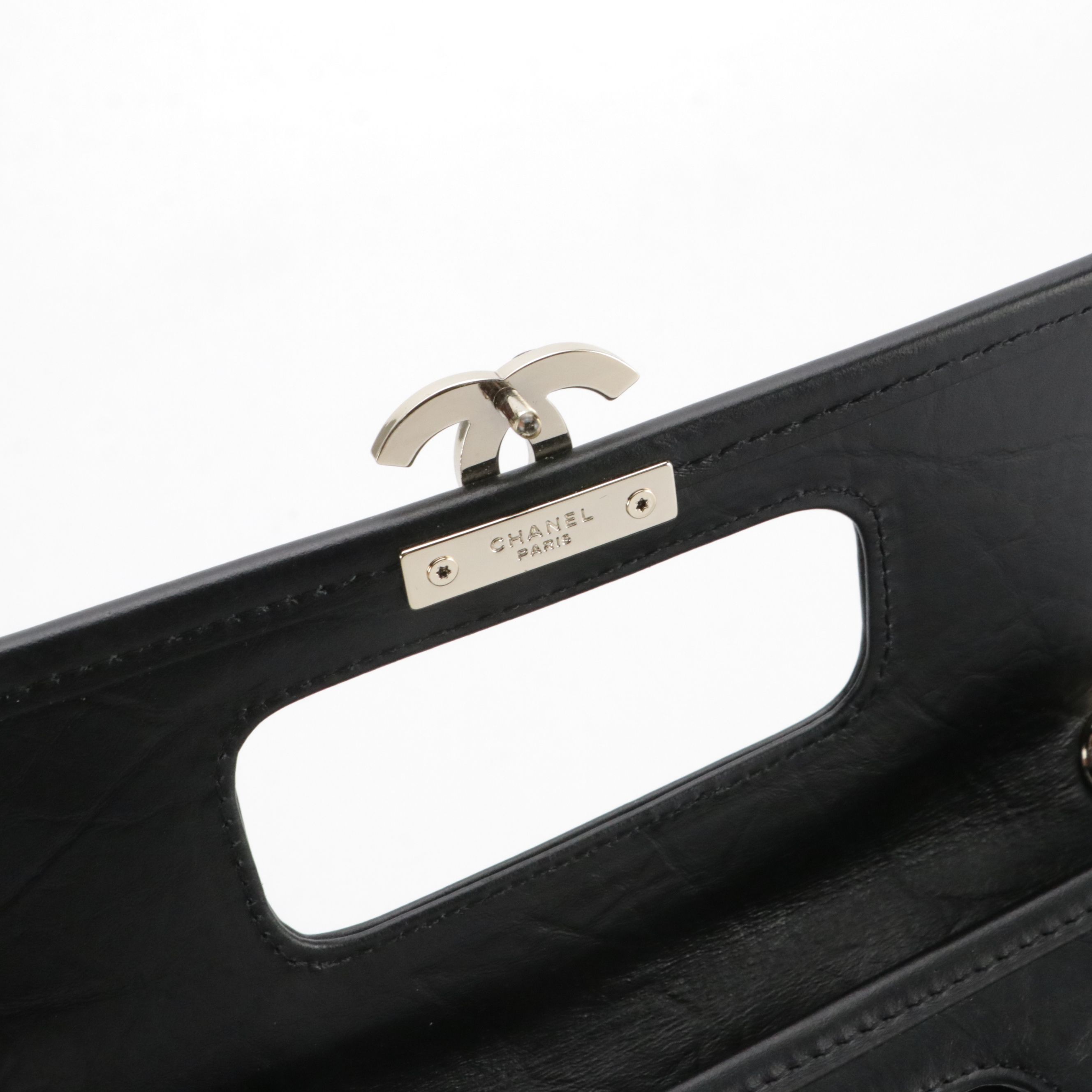 Chanel Lucky Charms Chain Strap Flap Clutch in Black Quilted Calfskin Leather