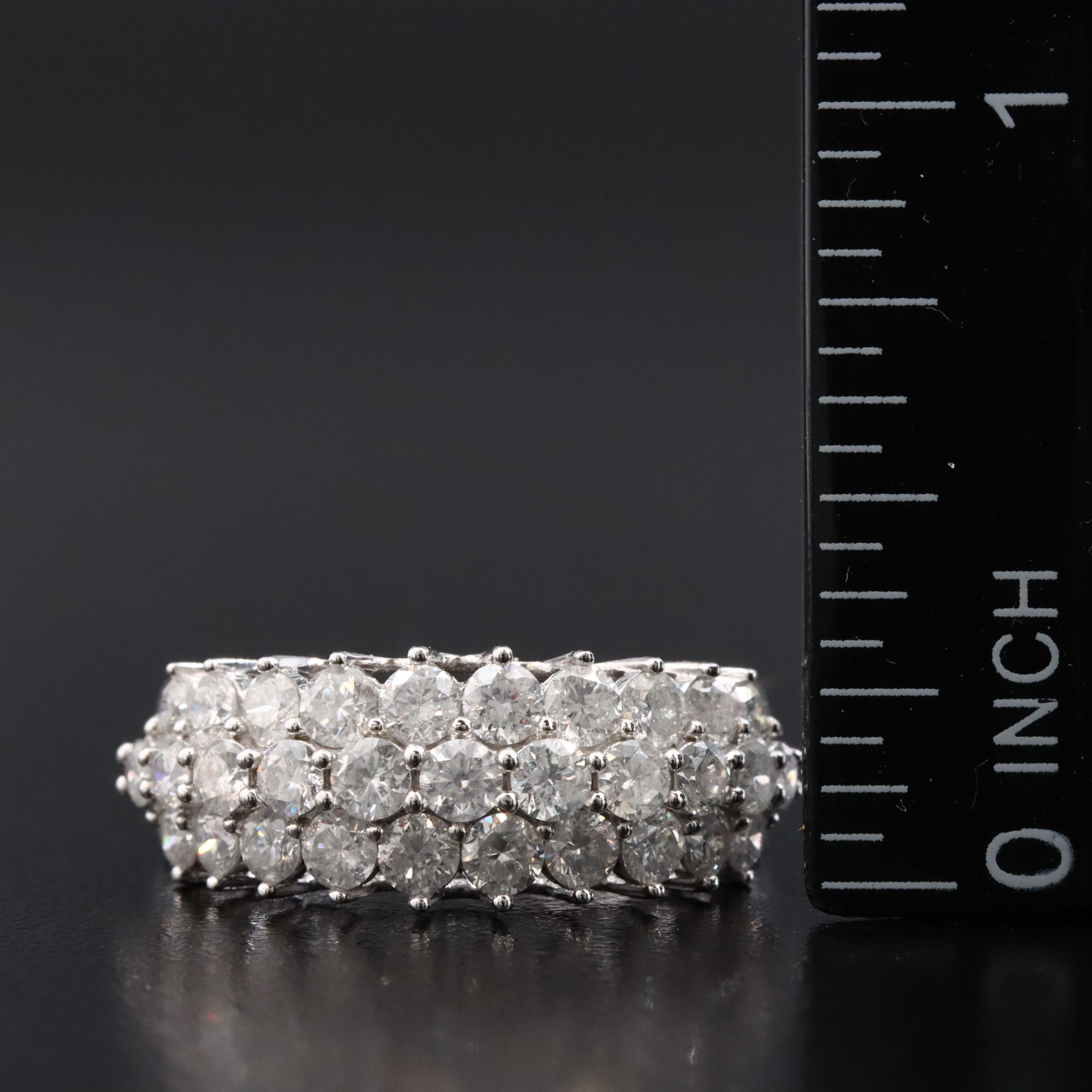 14K 2.00 CTW Diamond Triple Row Ring