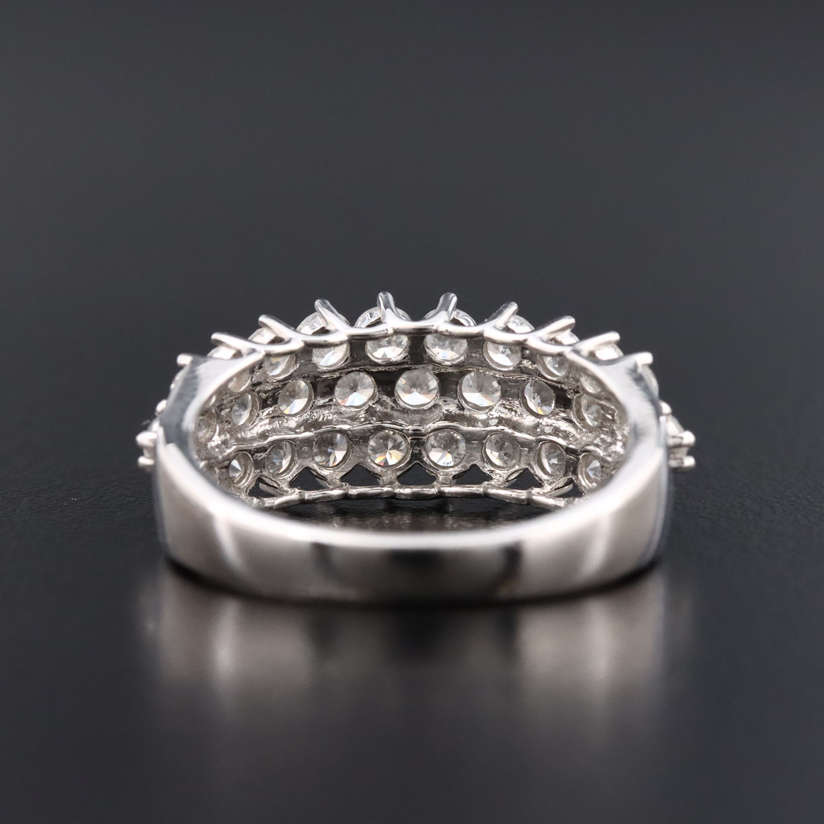 14K 2.00 CTW Diamond Triple Row Ring
