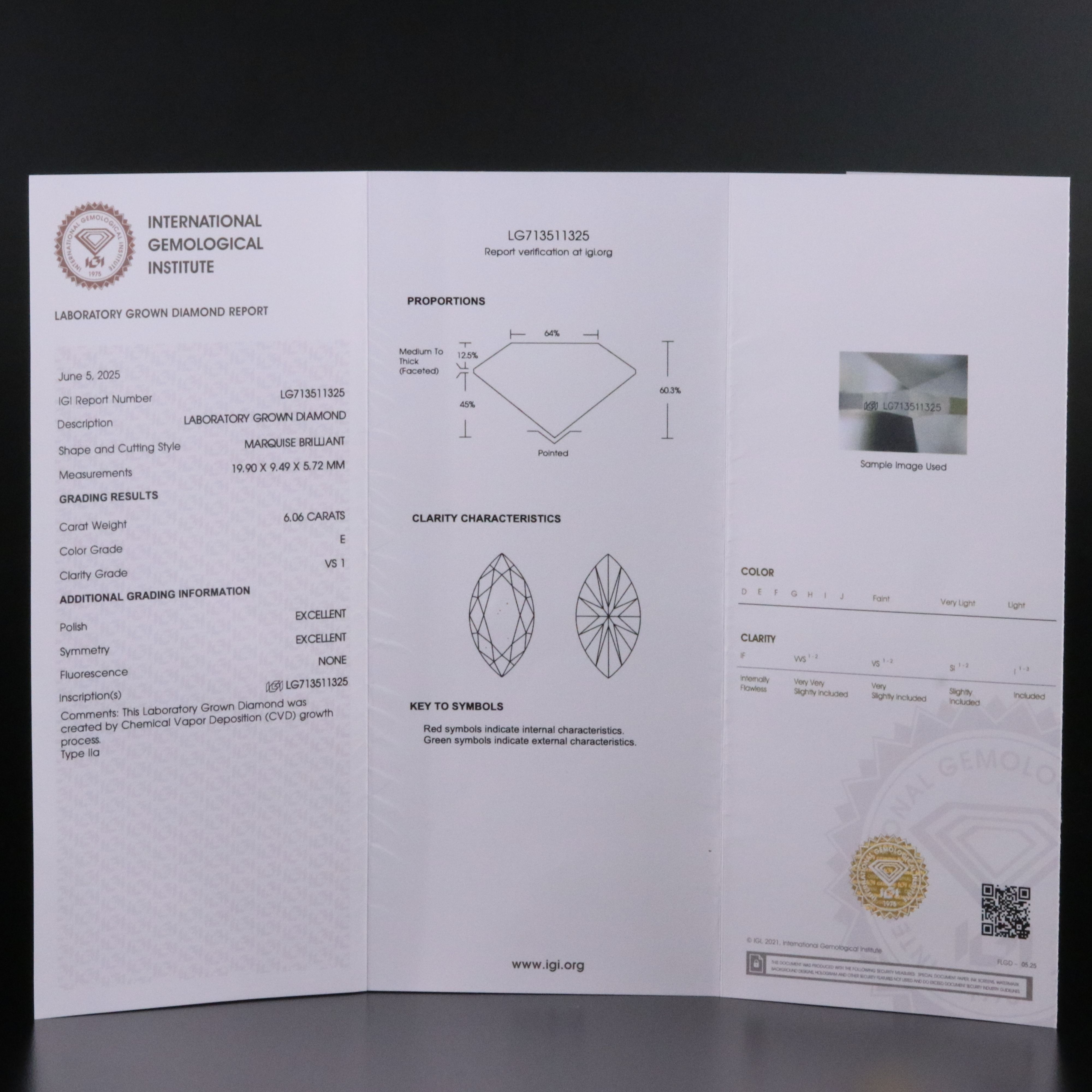 18K 6.06 CTW Lab Grown Diamond Ring with IGI Report