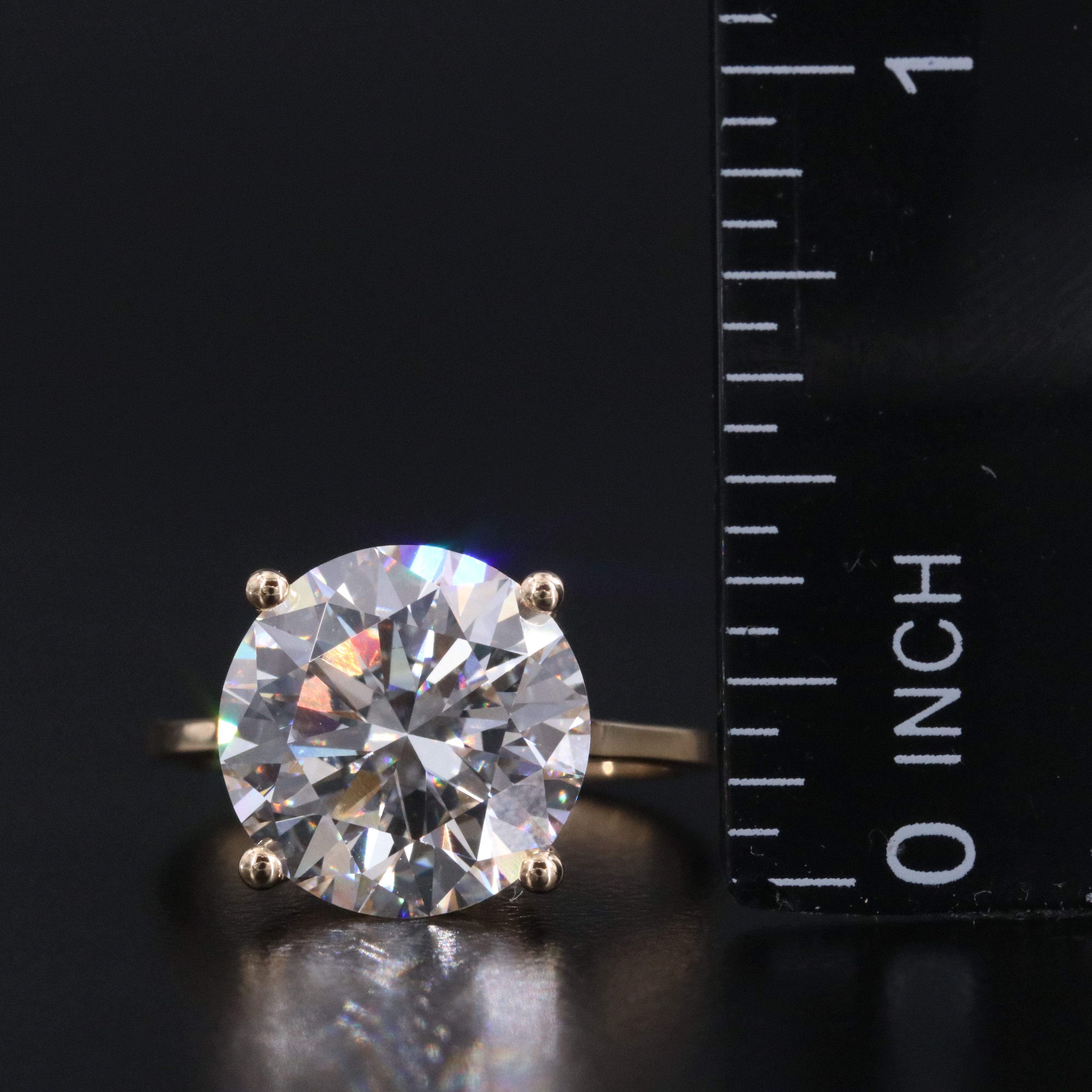 18K 6.14 CT Lab Grown Diamond Solitaire Ring with IGI Report