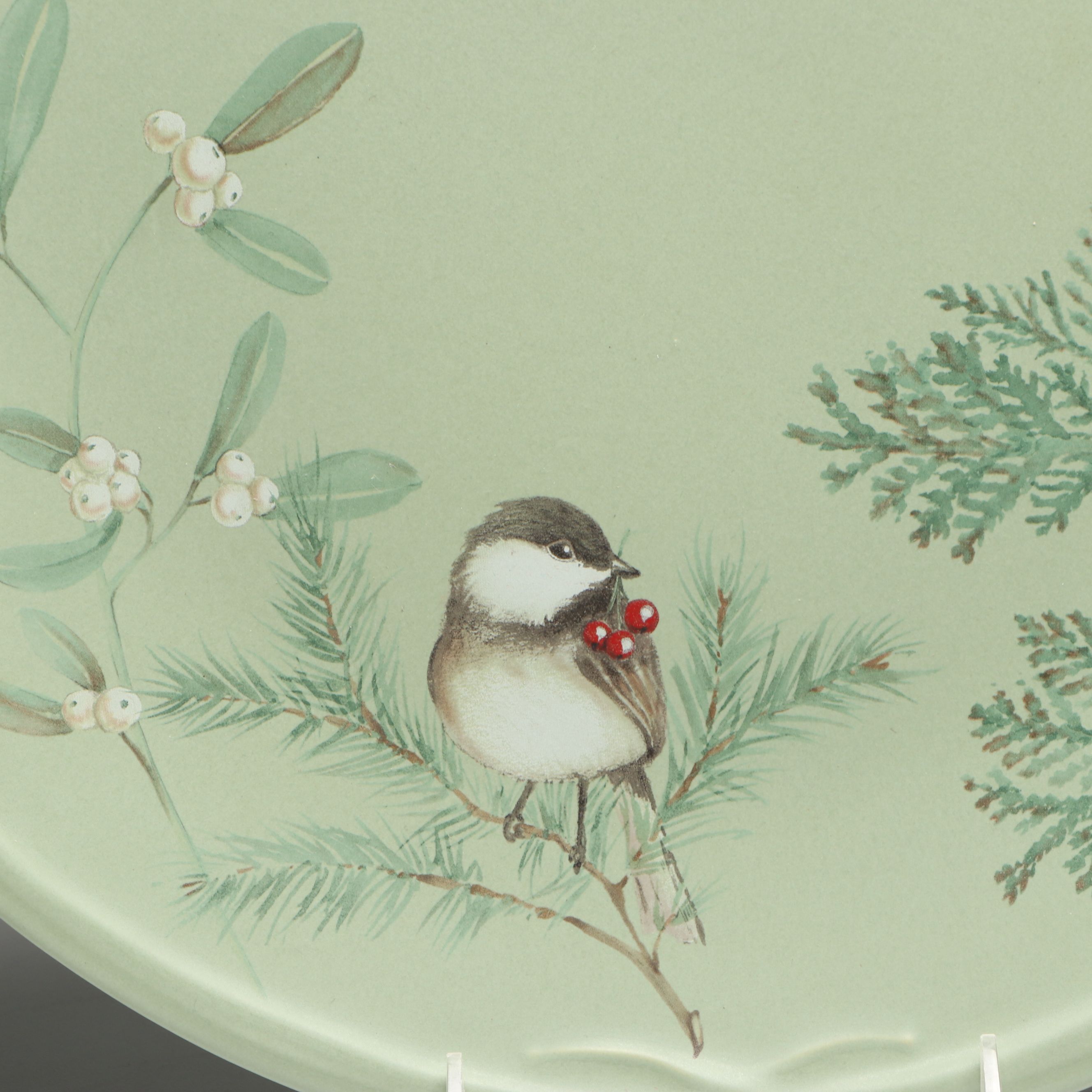 Pfaltzgraff "Winterberry" Ceramic Serveware with Wine Glasses