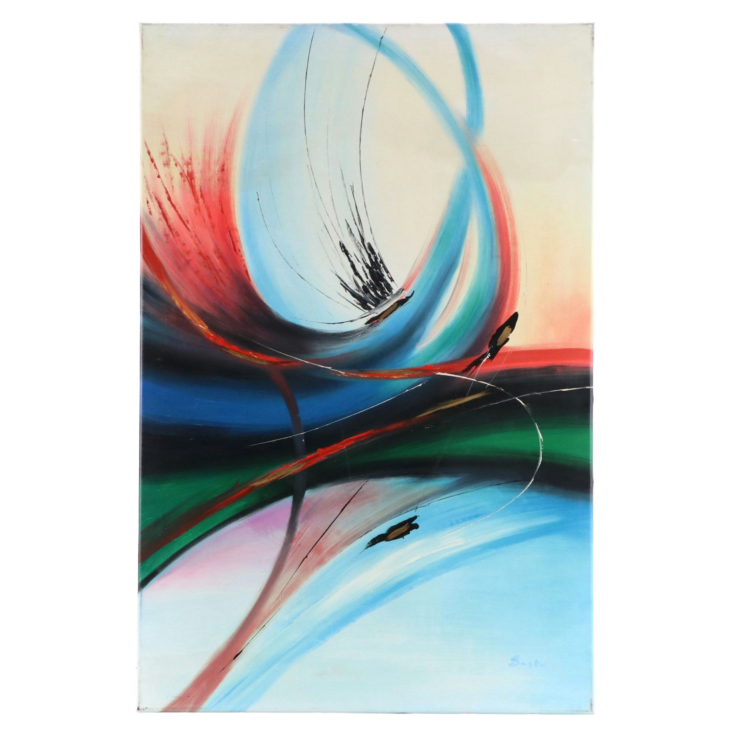 Non-Objective Acrylic Painting, Circa 2010