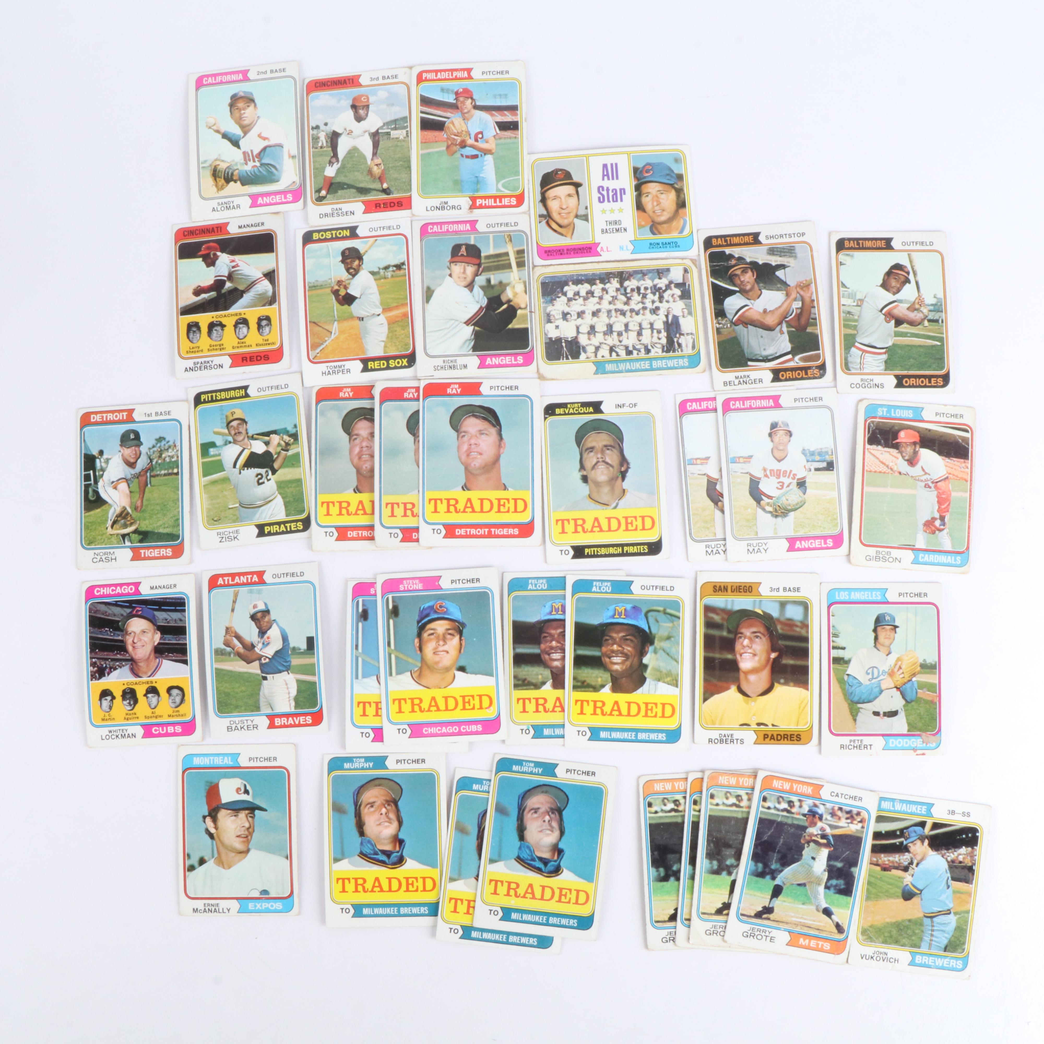 Collection of 1974 and 1975 Topps Baseball Cards