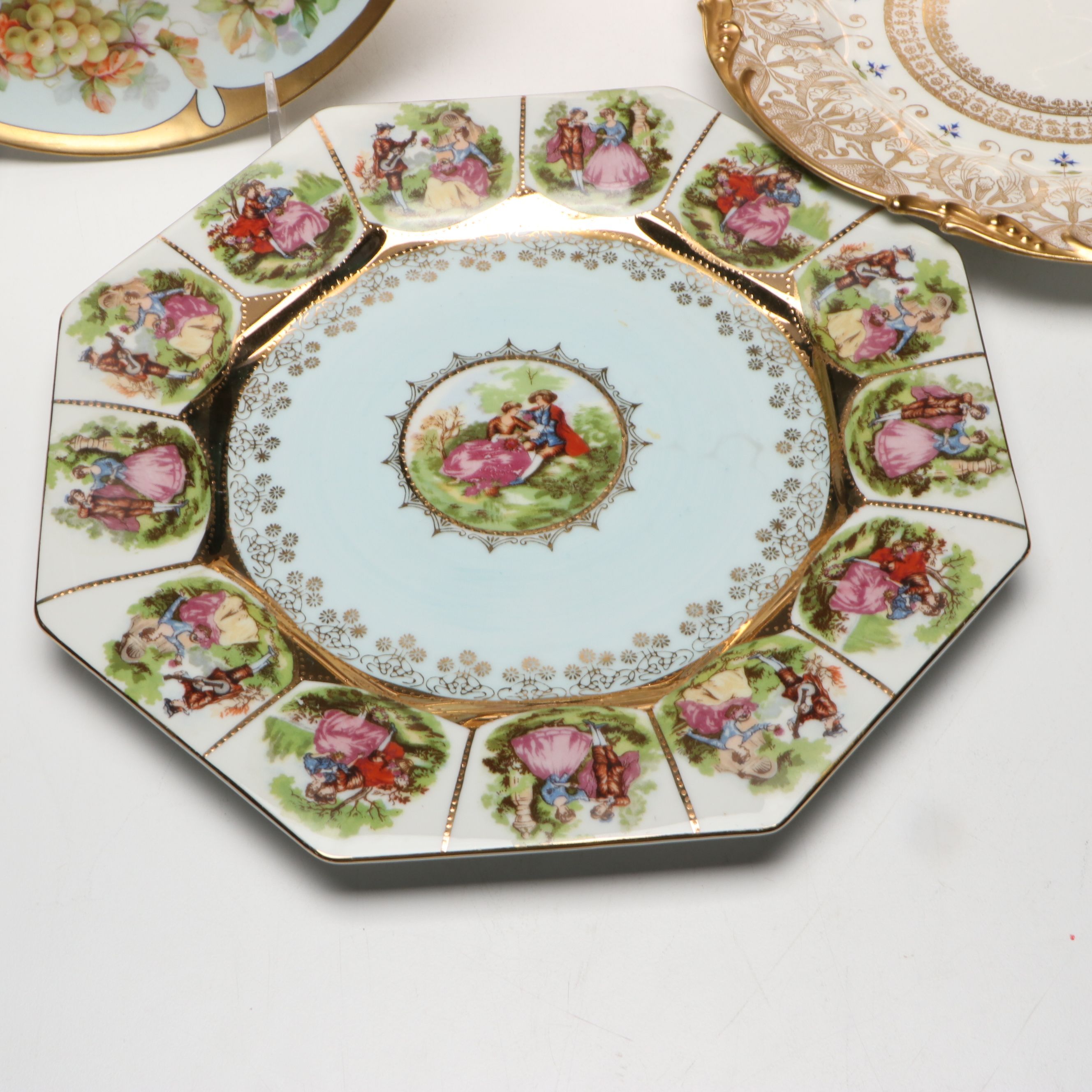 Limoges with Other European Style Porcelain Cabinet Plates
