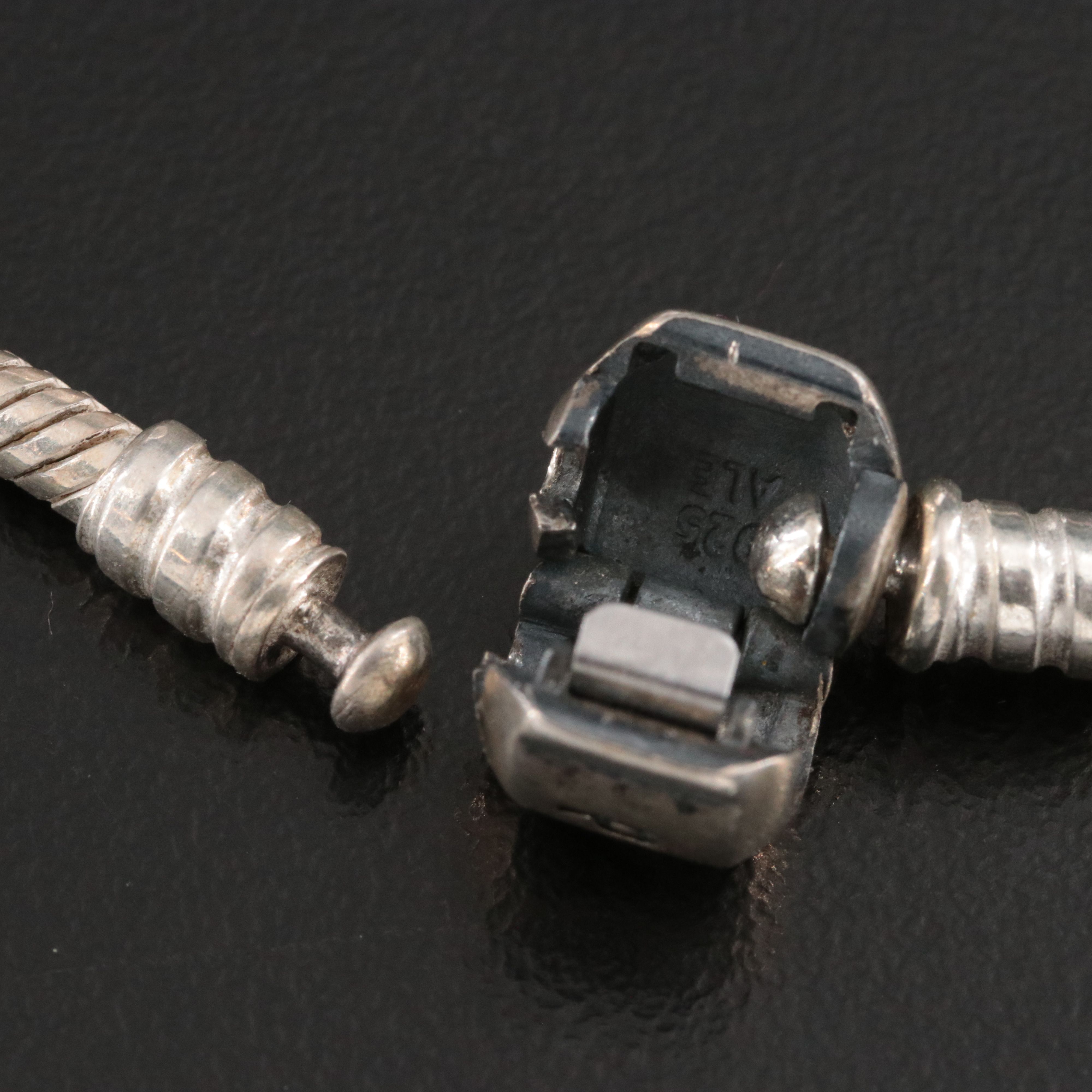 Pandora Sterling Bracelet with Beads, Black Onyx, Enamel and CZ