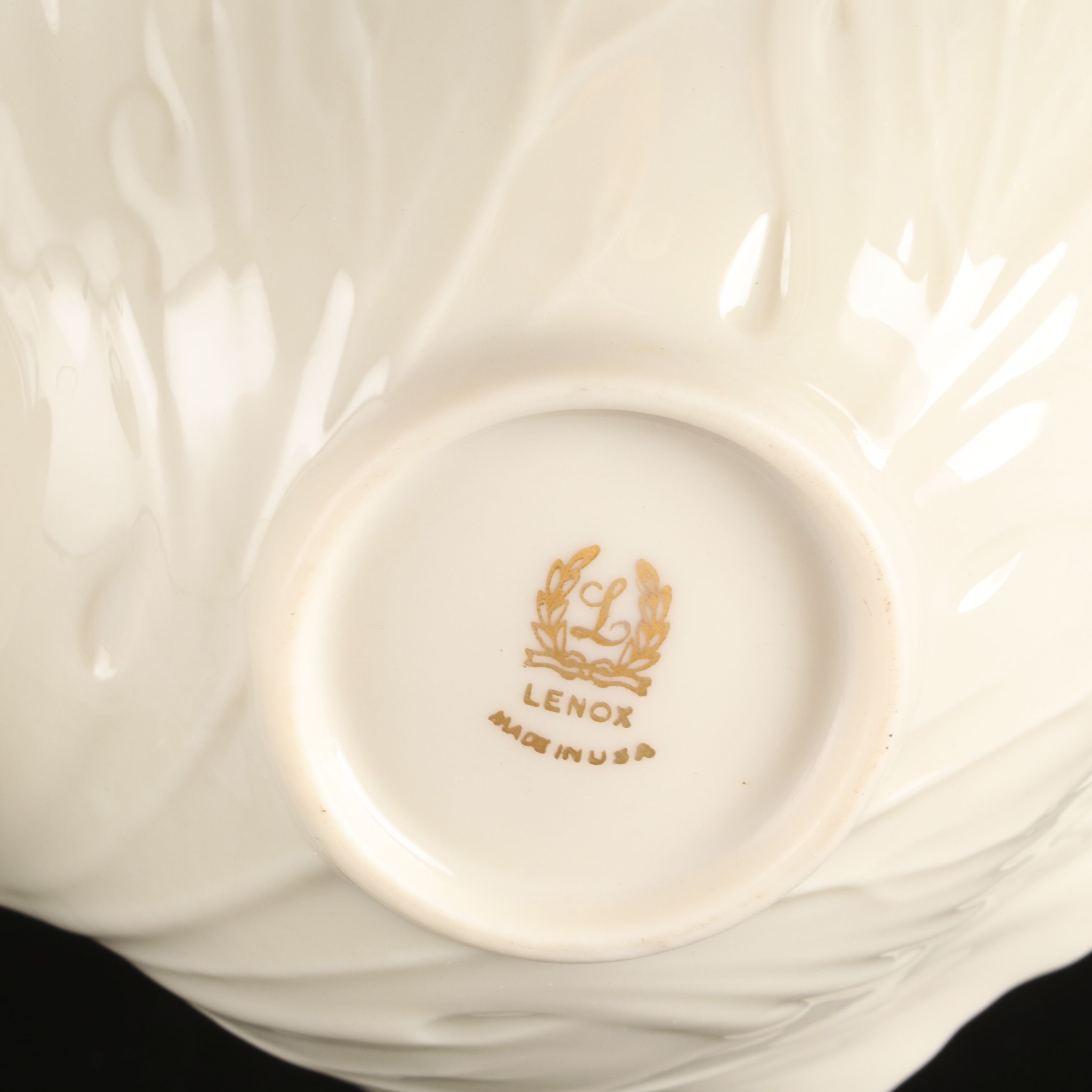 Lenox "Monticello" with Other Leaf-Shaped Dish and Vase