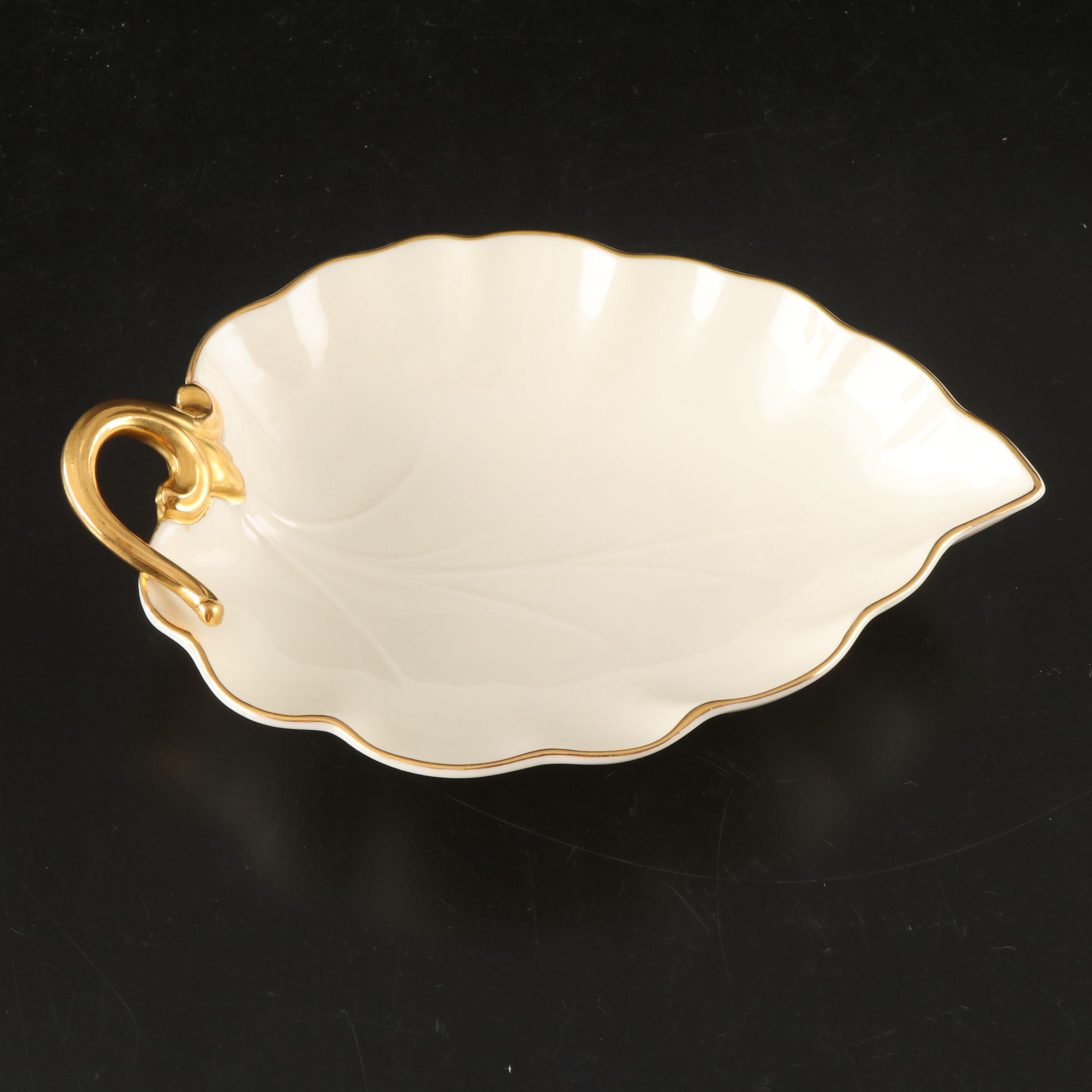 Lenox "Monticello" with Other Leaf-Shaped Dish and Vase