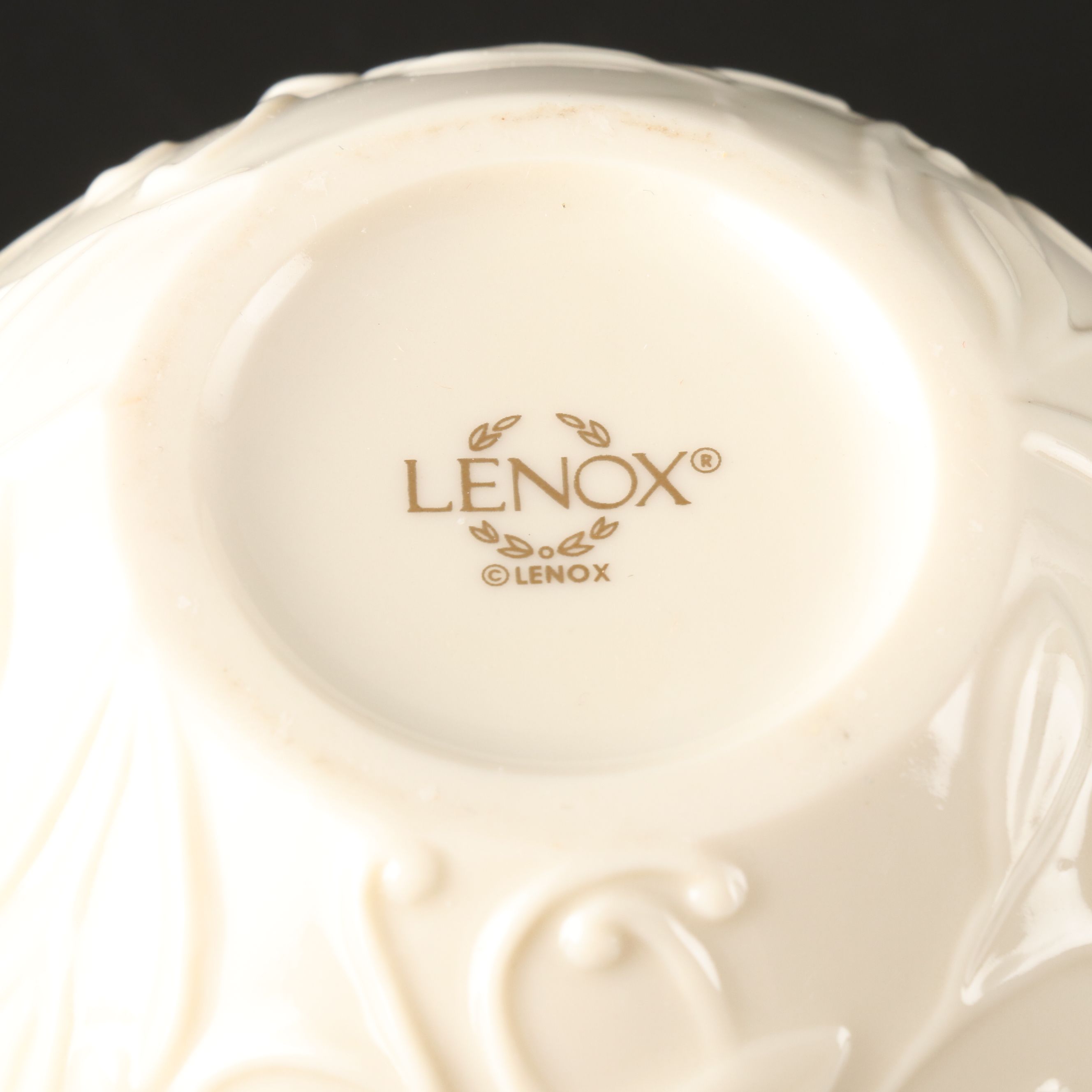 Lenox "Monticello" with Other Leaf-Shaped Dish and Vase