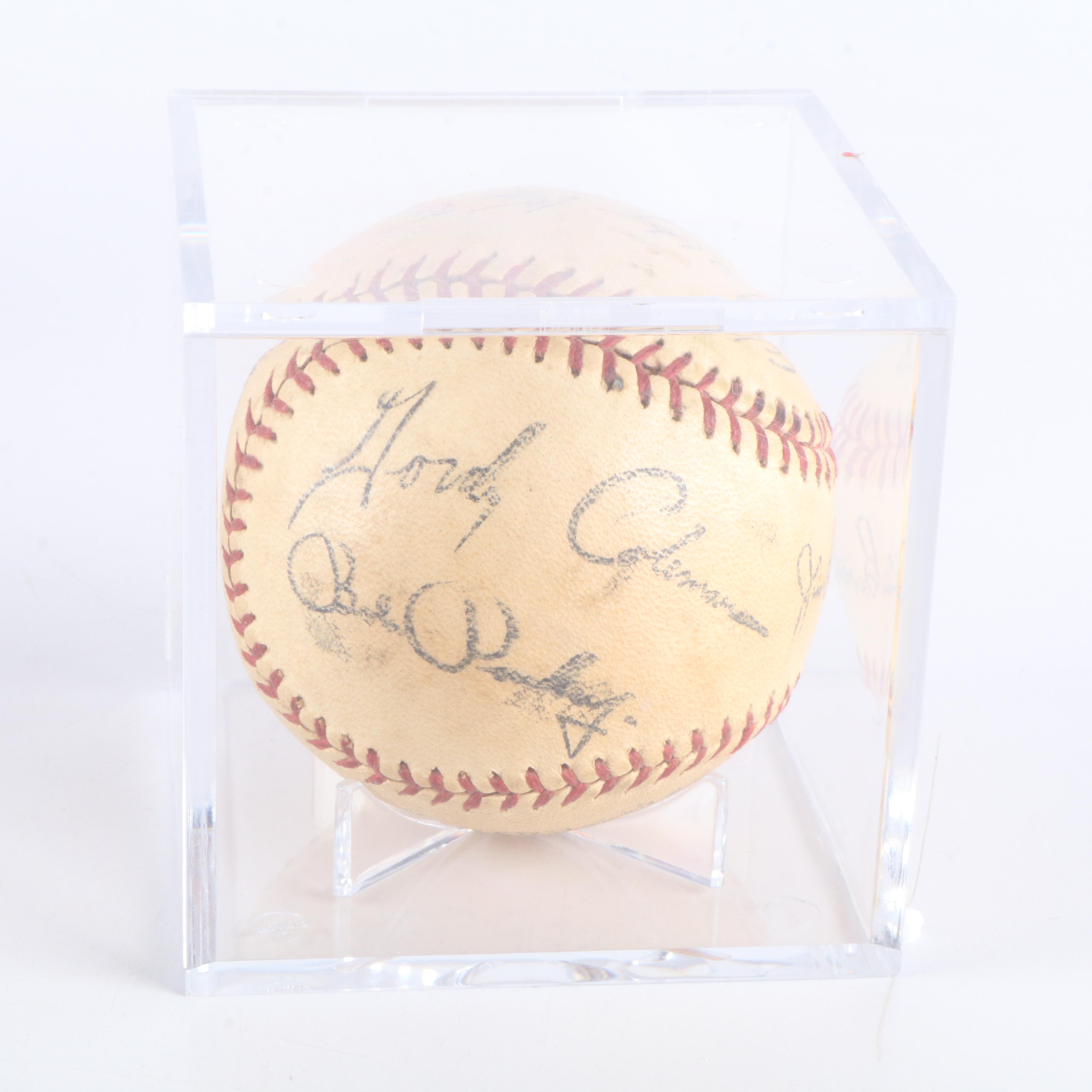 Pete Rose Signed Statue, 1961 Reds Team Baseball, Two Signed Reds Baseballs