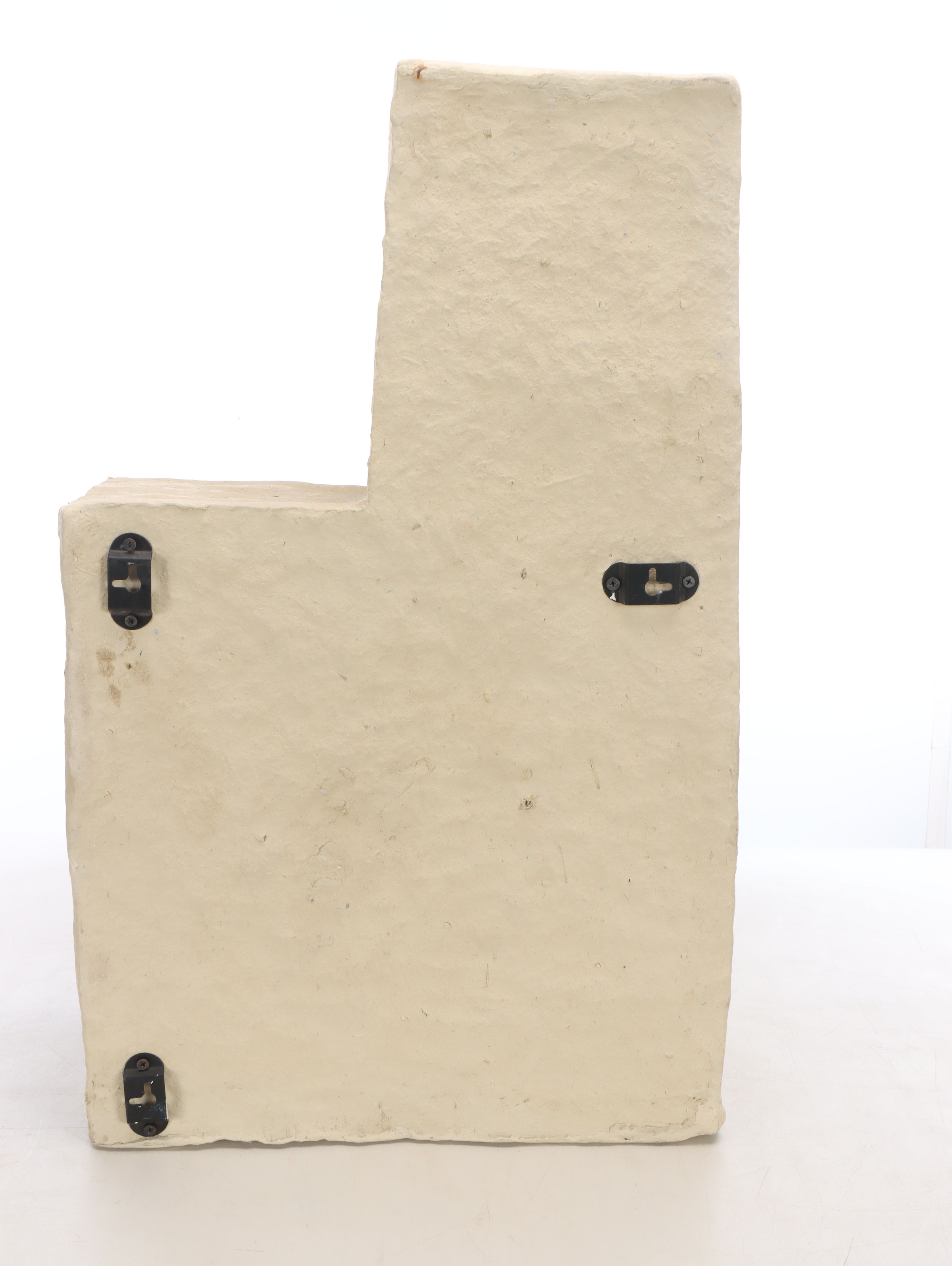 Primitive Style Papier-Mâché Wall Shelf Unit and Footed Planter