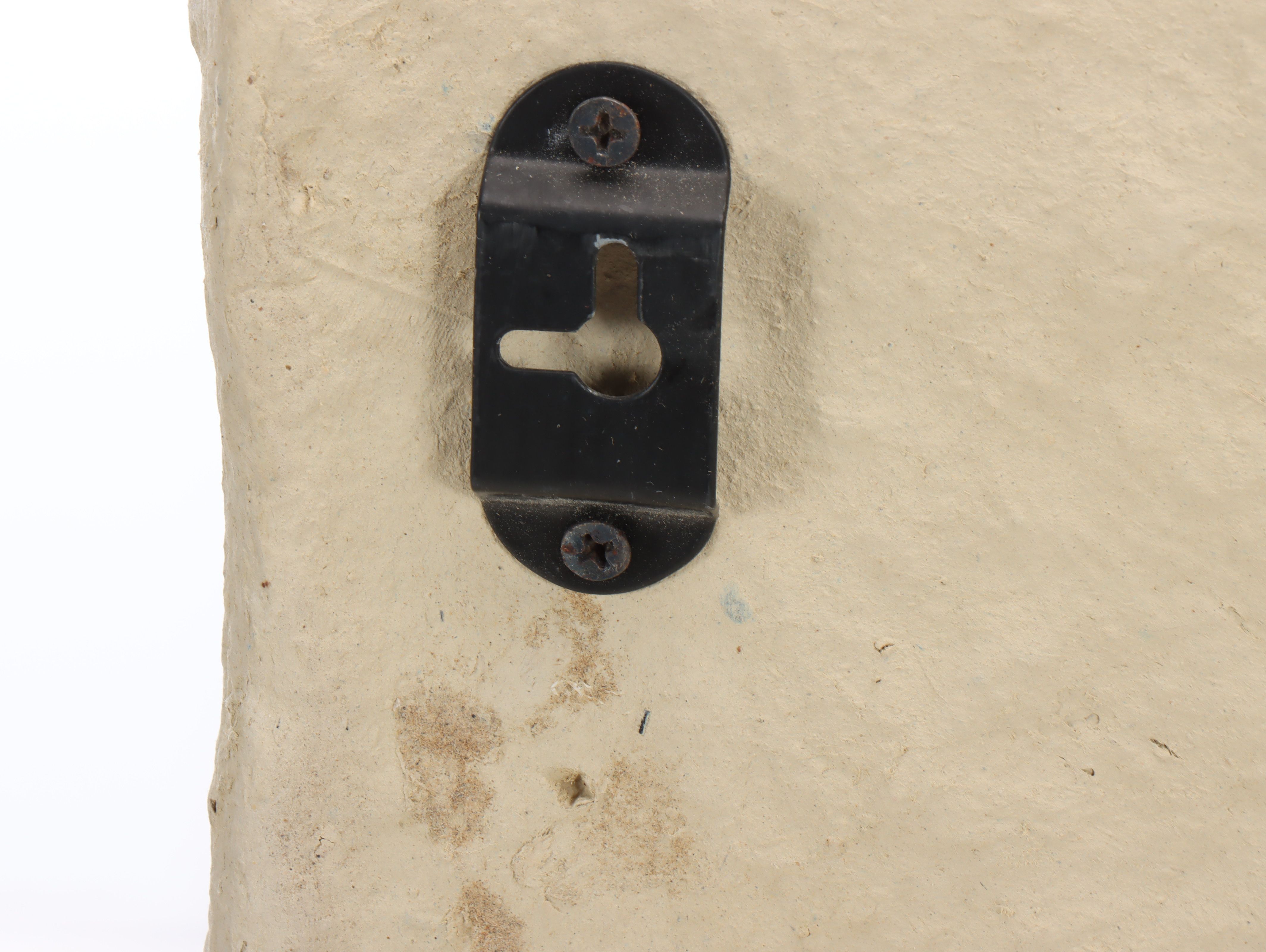 Primitive Style Papier-Mâché Wall Shelf Unit and Footed Planter