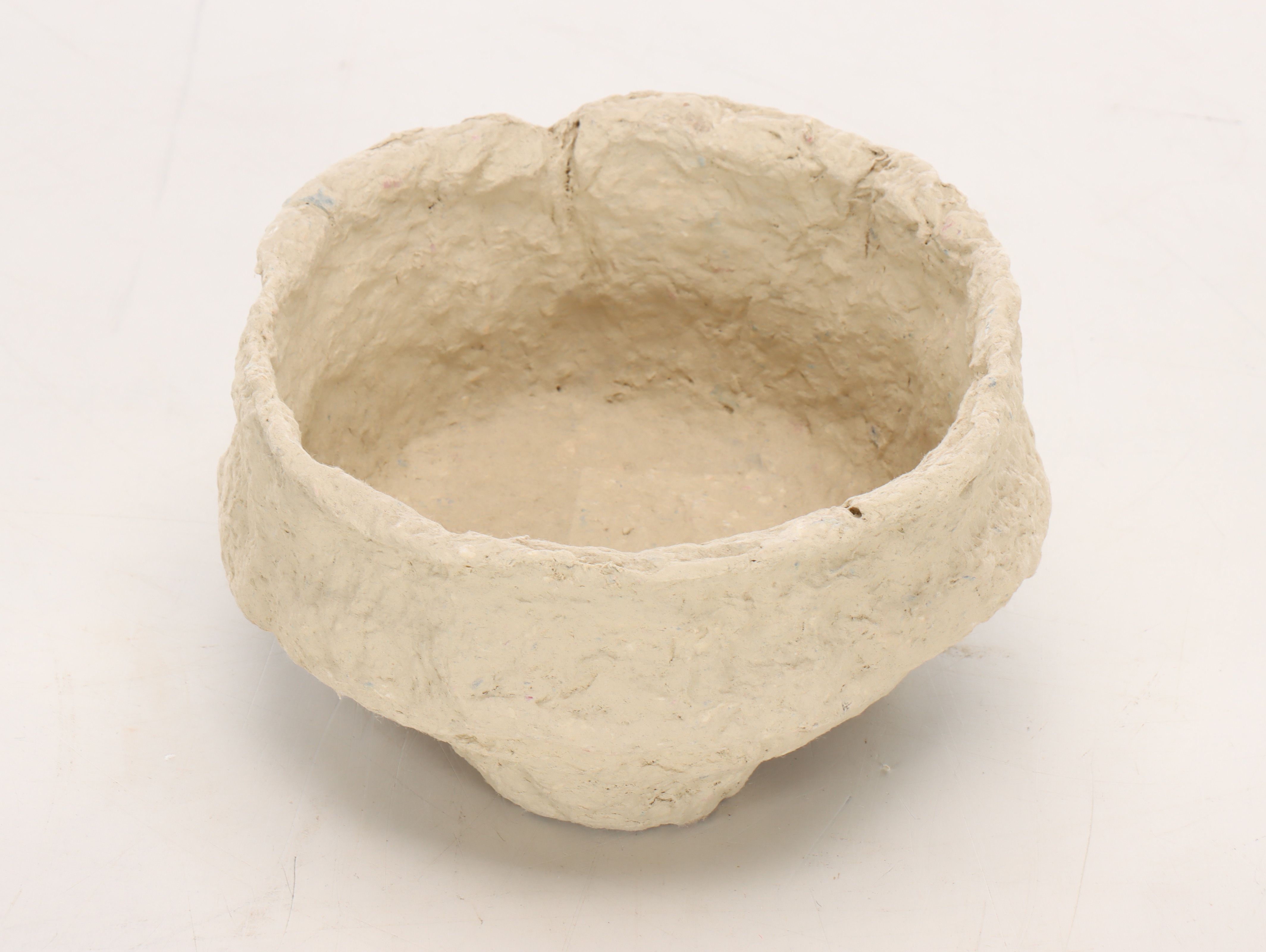 Primitive Style Papier-Mâché Wall Shelf Unit and Footed Planter