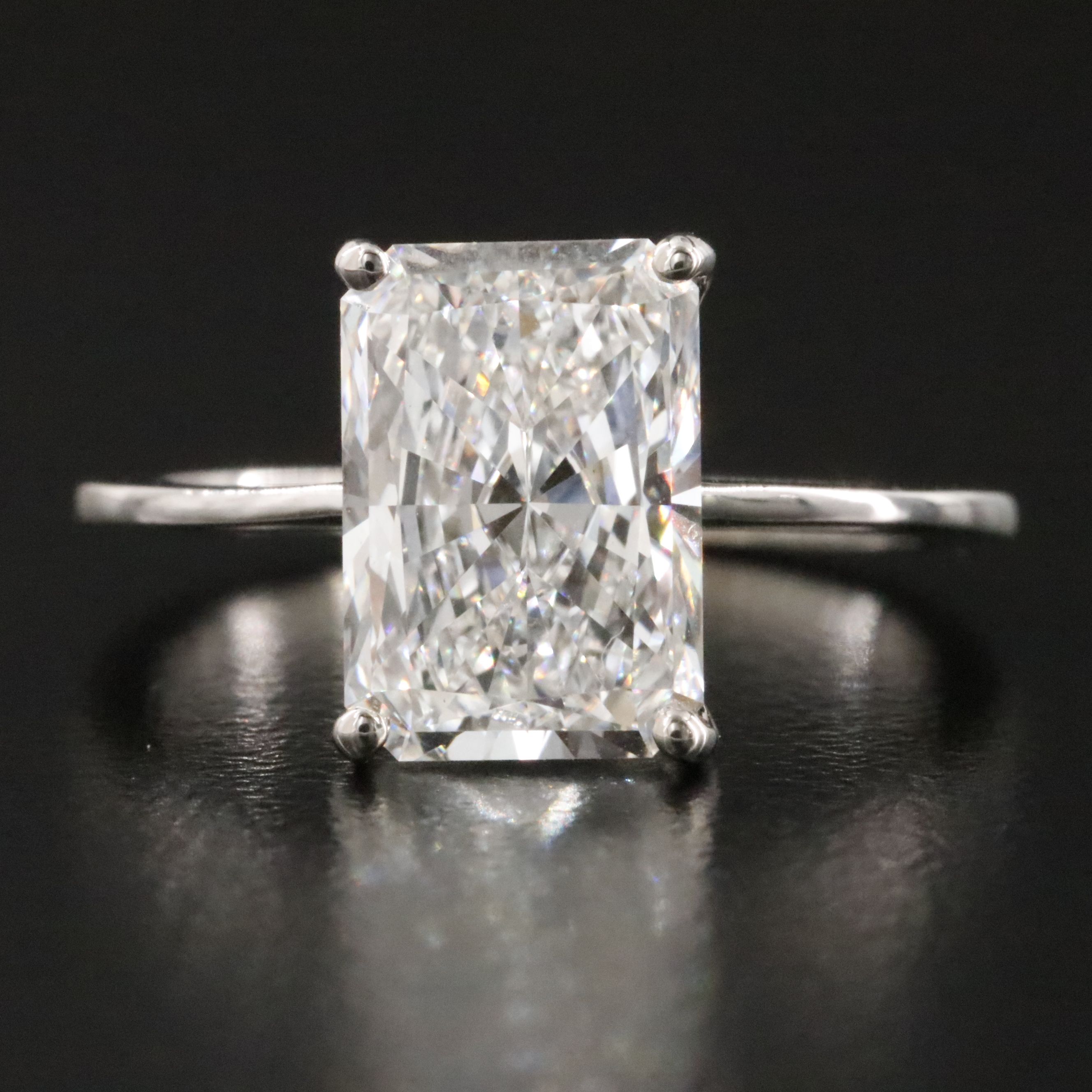 Platinum 3.00 CT Lab Grown Diamond Solitaire Ring with IGI Report