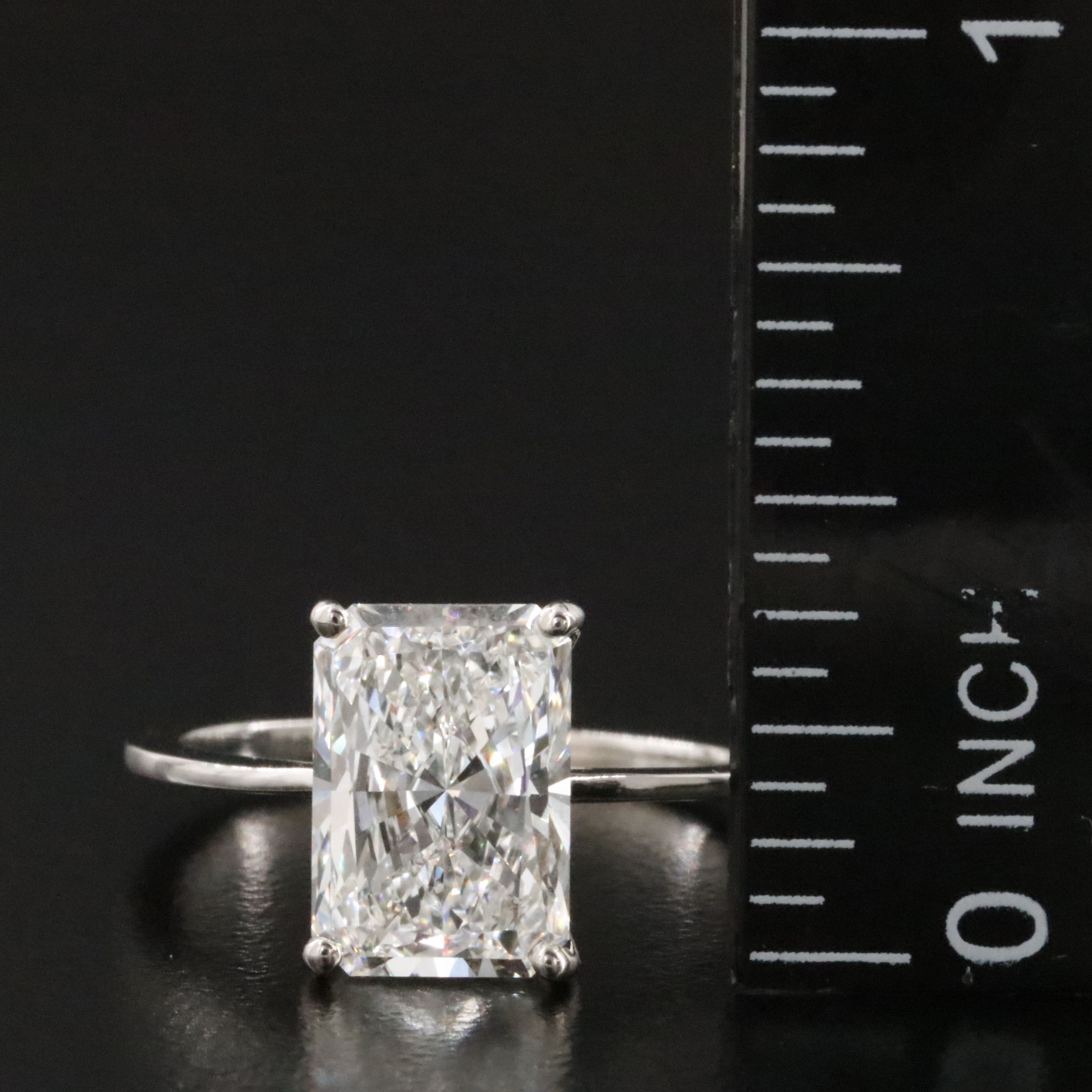 Platinum 3.00 CT Lab Grown Diamond Solitaire Ring with IGI Report