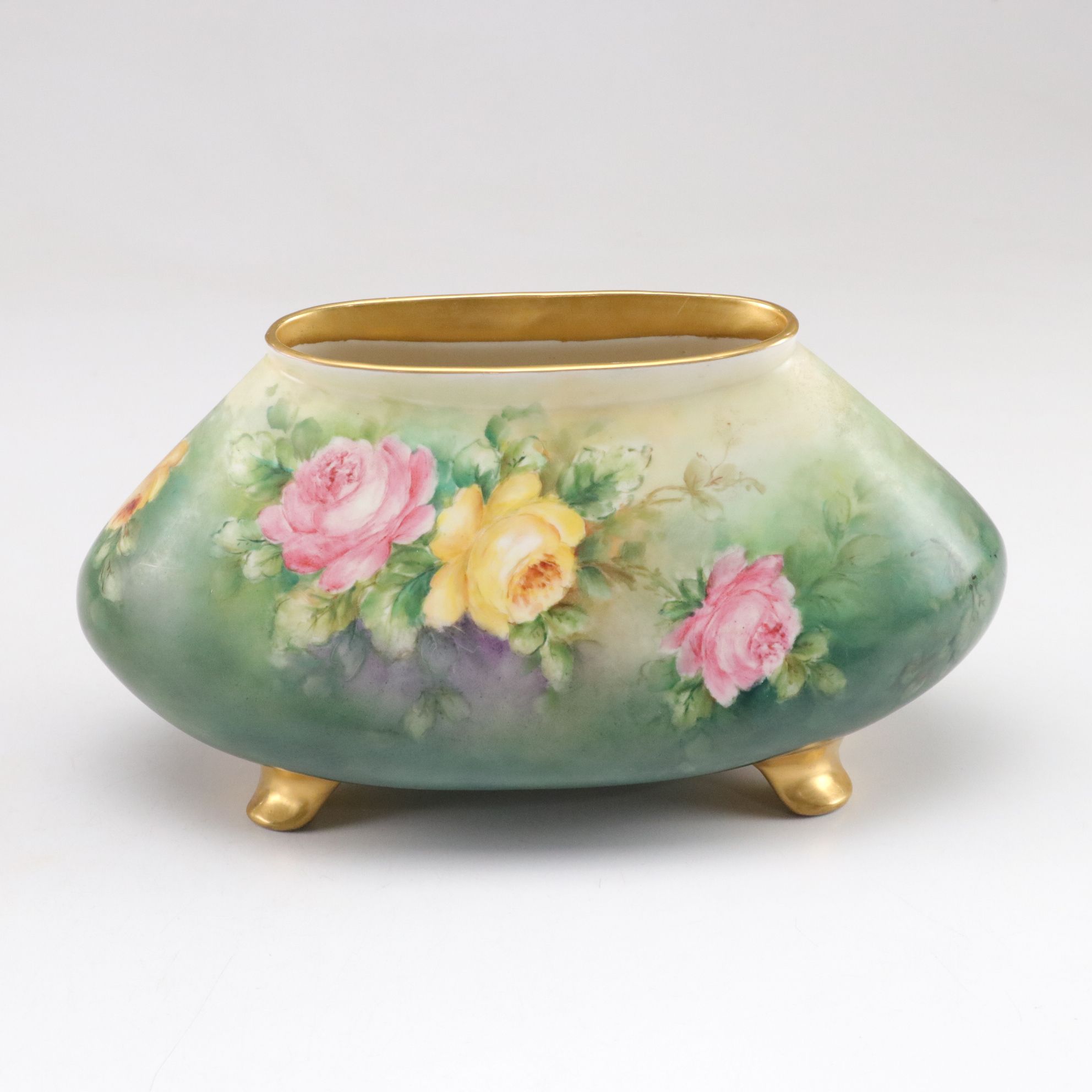 Hand-Painted and Gilt Porcelain Vases, Late 19th/Early 20th Century