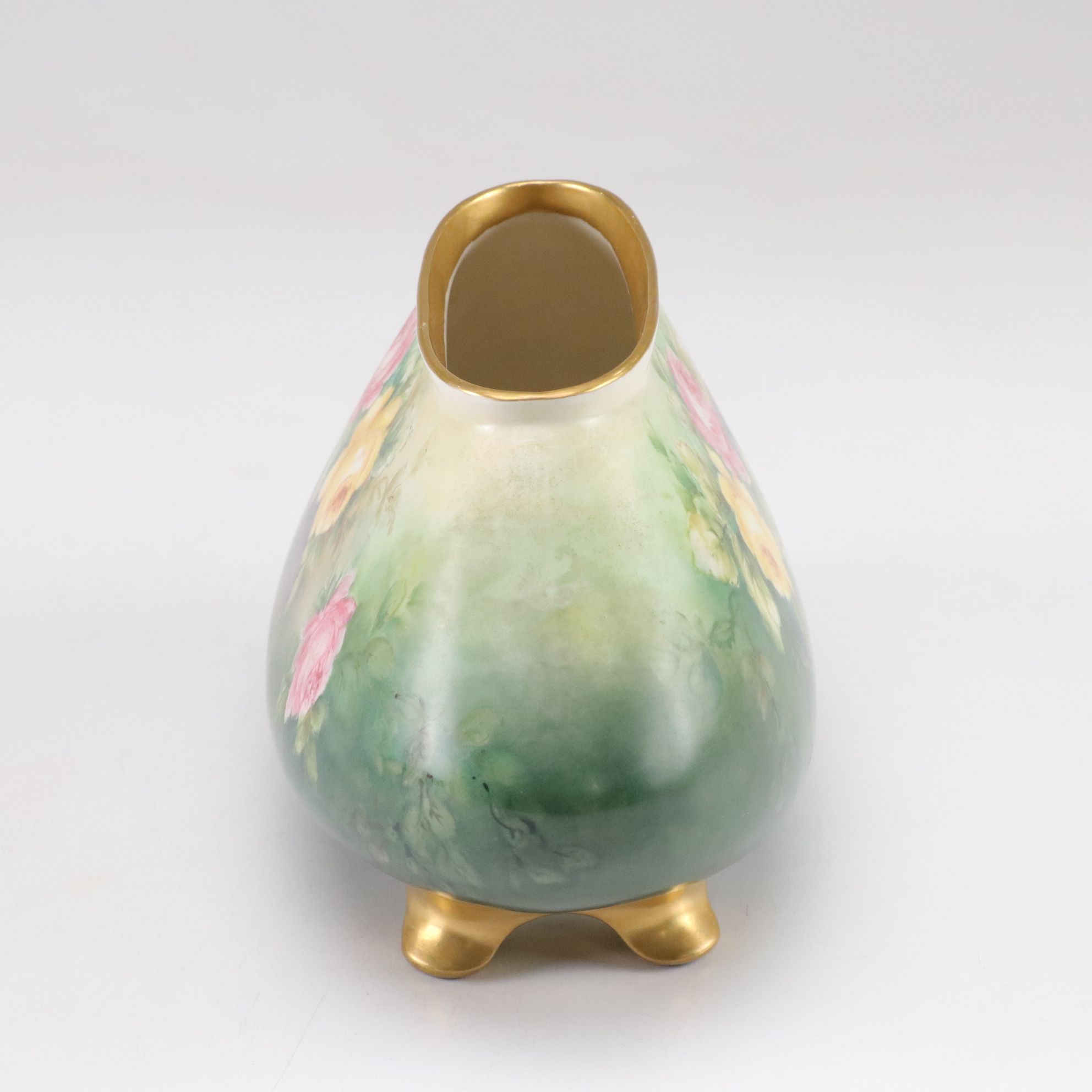 Hand-Painted and Gilt Porcelain Vases, Late 19th/Early 20th Century