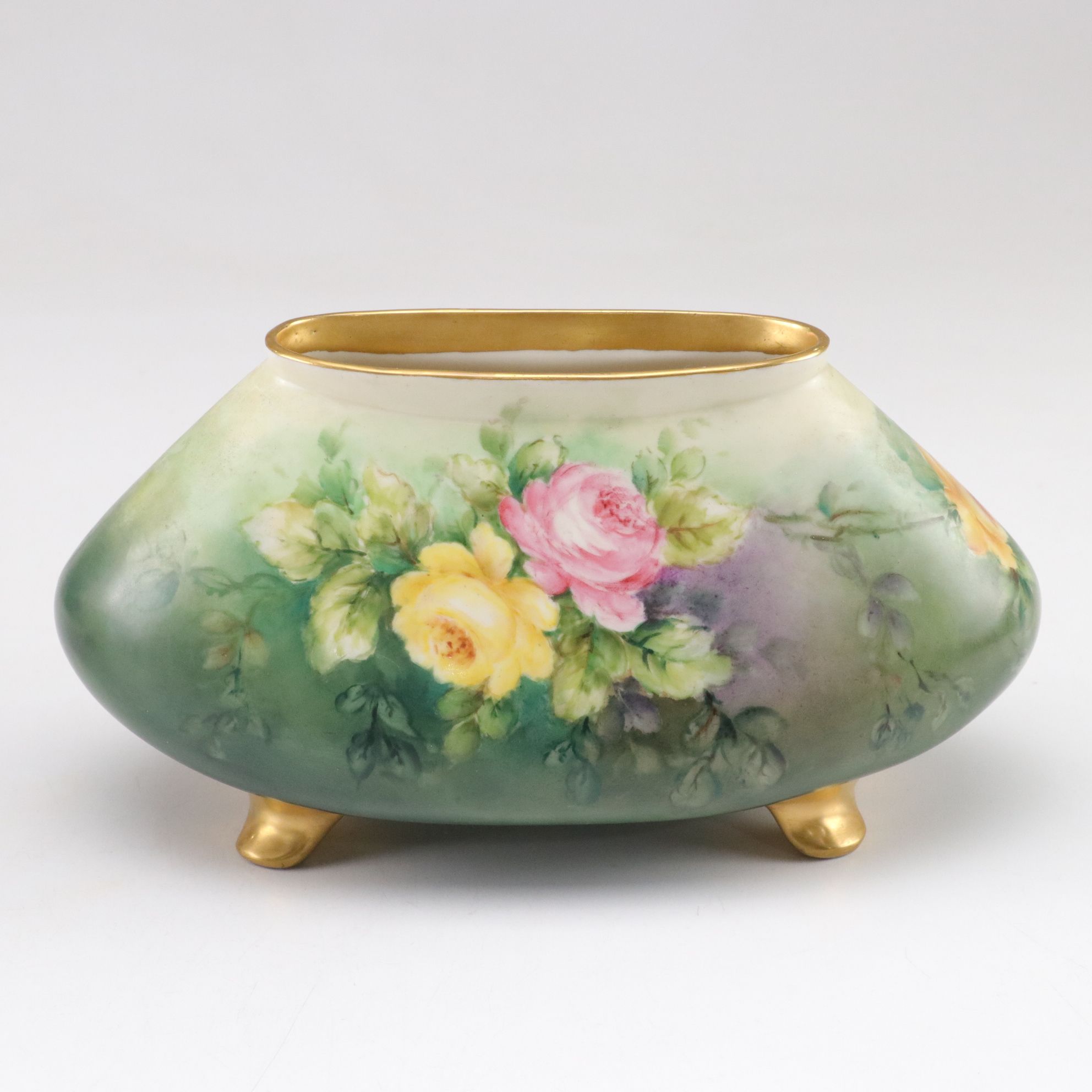 Hand-Painted and Gilt Porcelain Vases, Late 19th/Early 20th Century