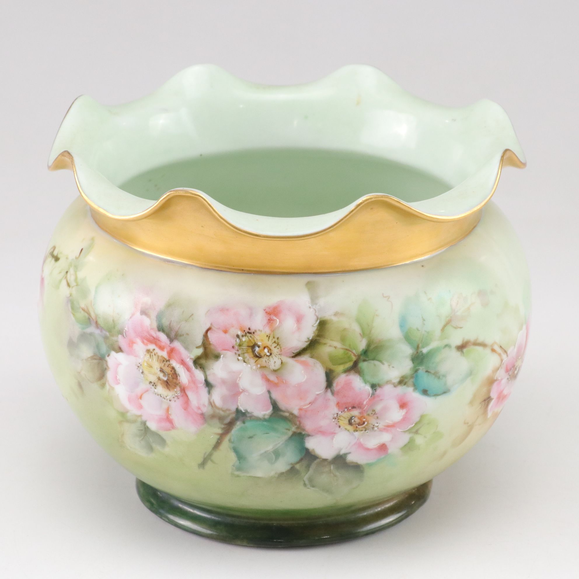 Hand-Painted and Gilt Porcelain Vases, Late 19th/Early 20th Century