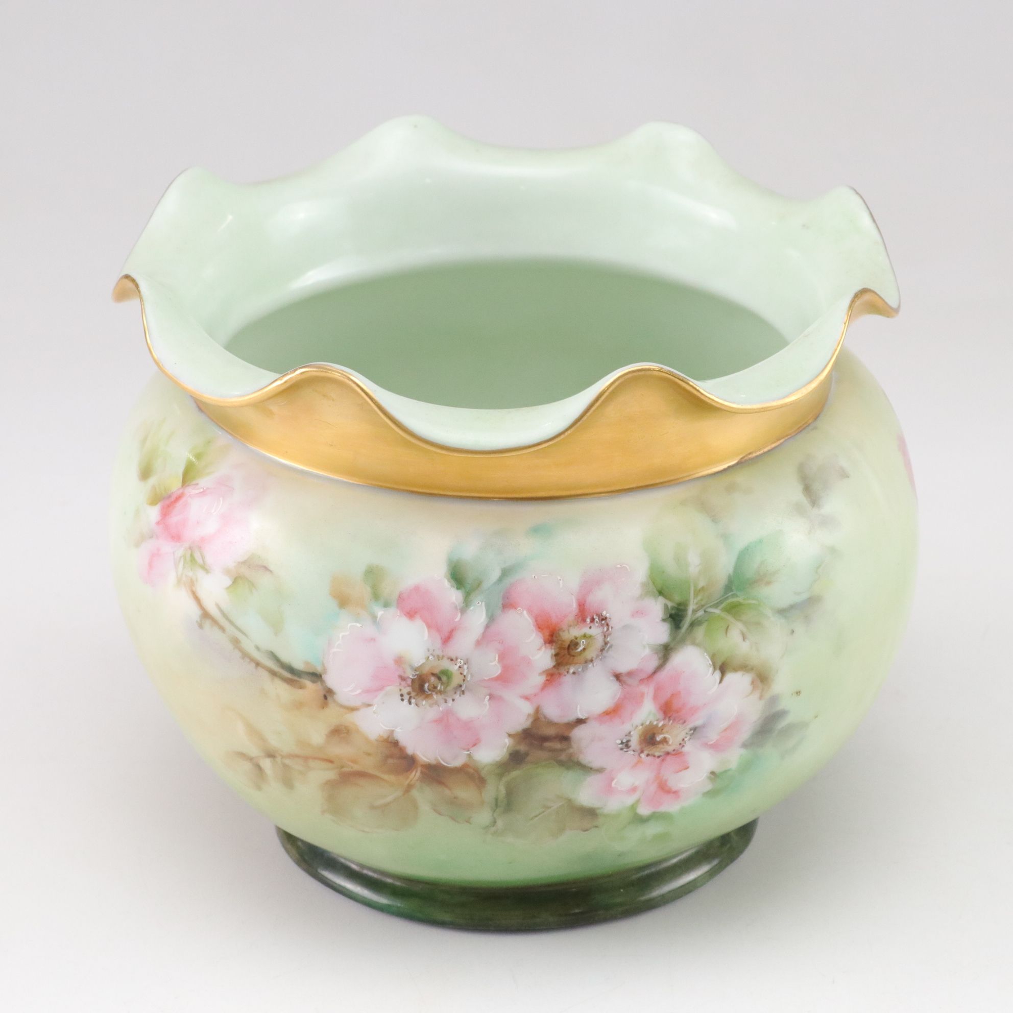 Hand-Painted and Gilt Porcelain Vases, Late 19th/Early 20th Century