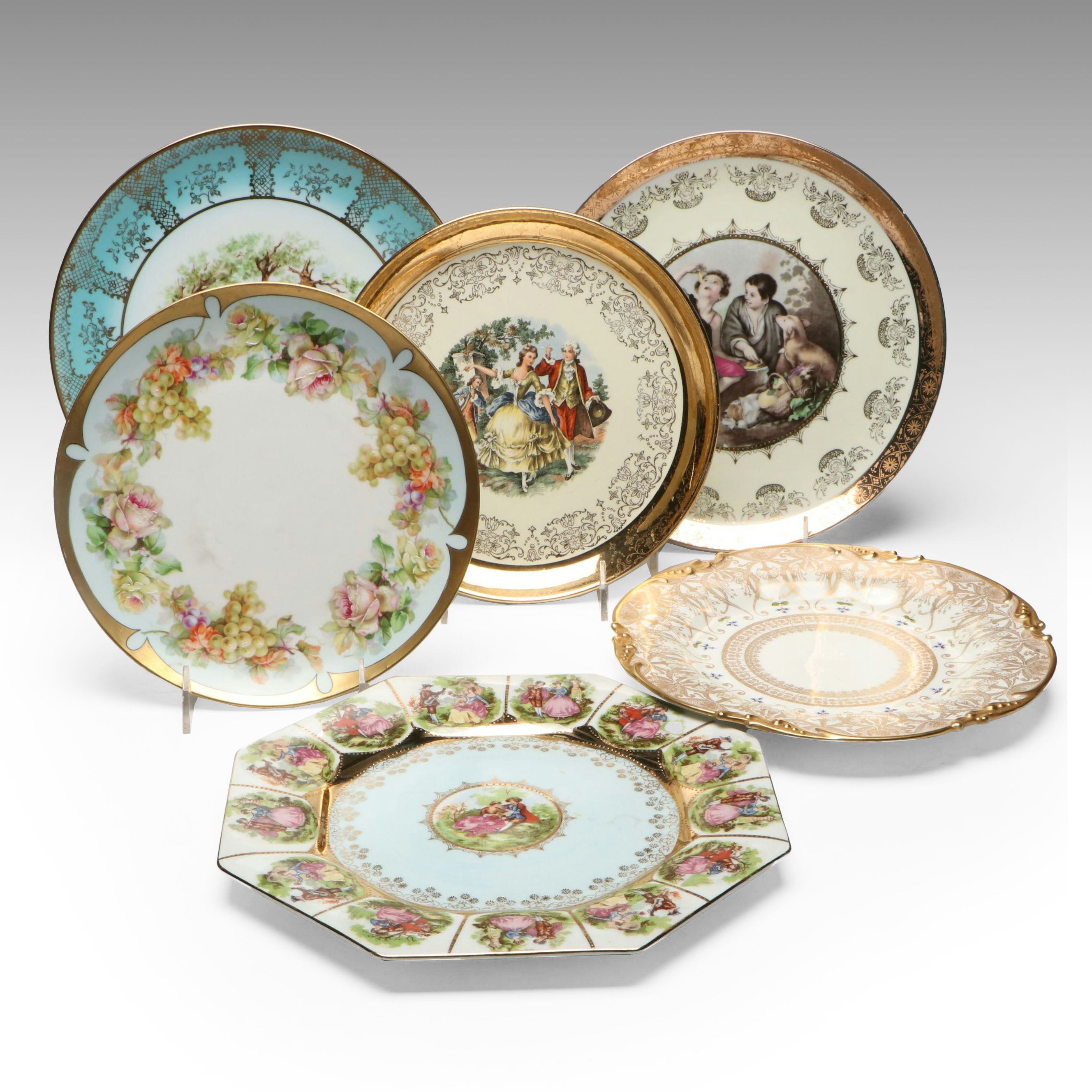Limoges with Other European Style Porcelain Cabinet Plates