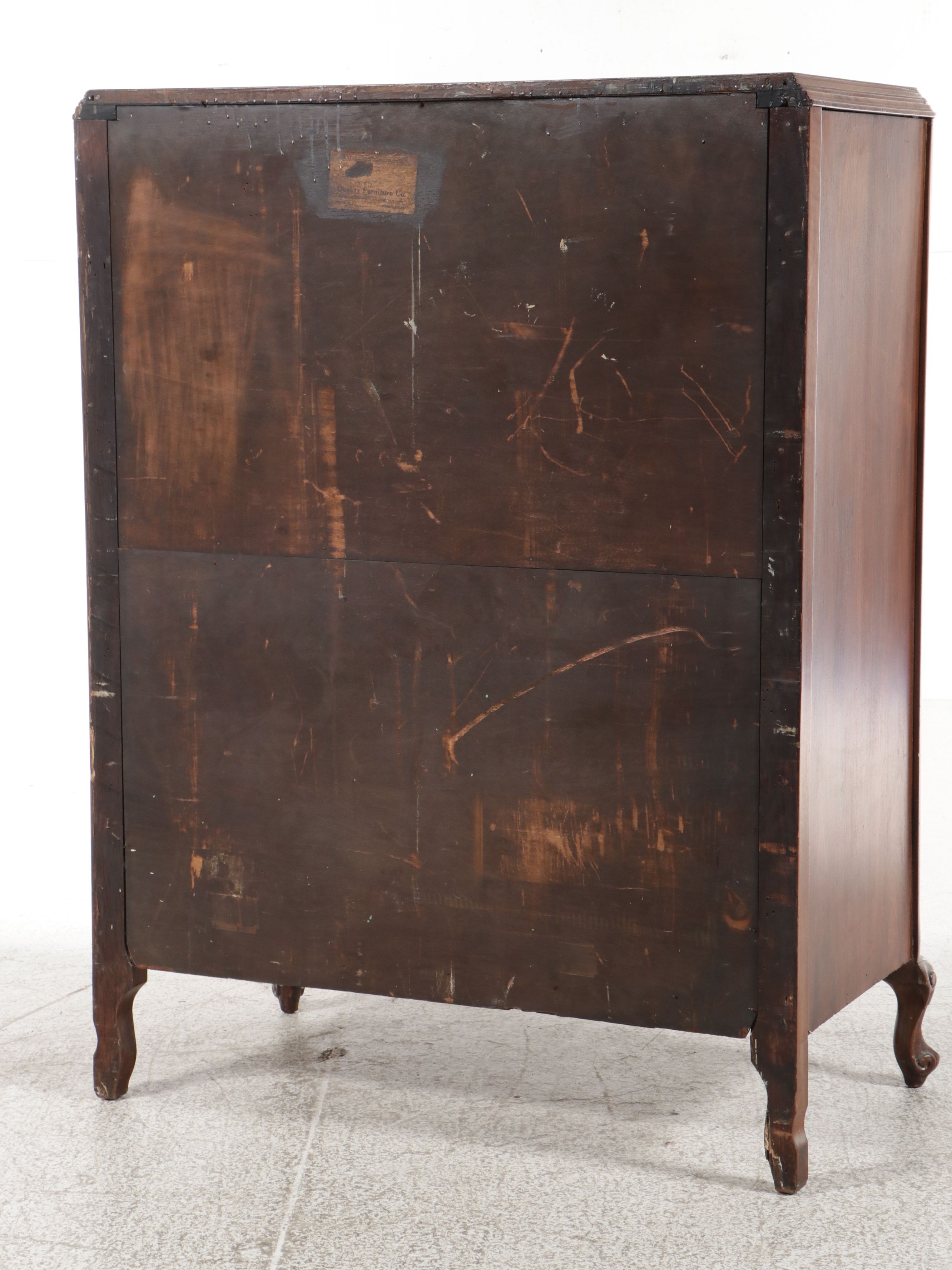 Quality Furniture Co. Hepplewhite Revival Style Mahogany Chifferobe