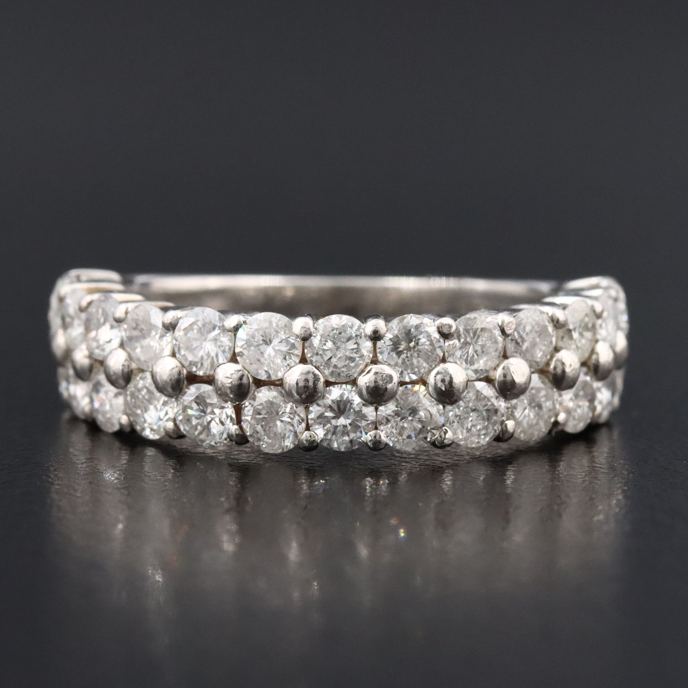 Platinum 2.00 CTW Diamond Double Row Ring
