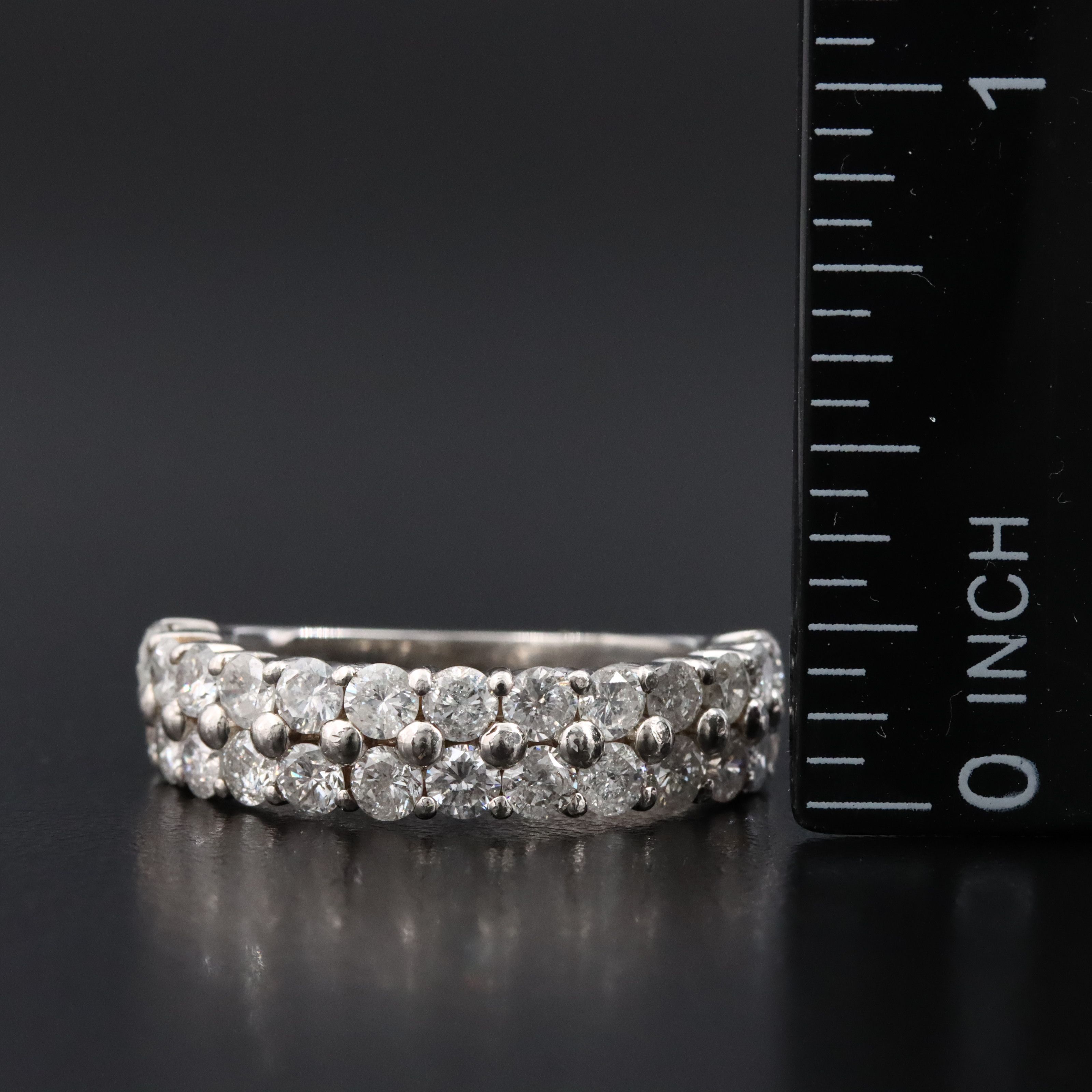 Platinum 2.00 CTW Diamond Double Row Ring