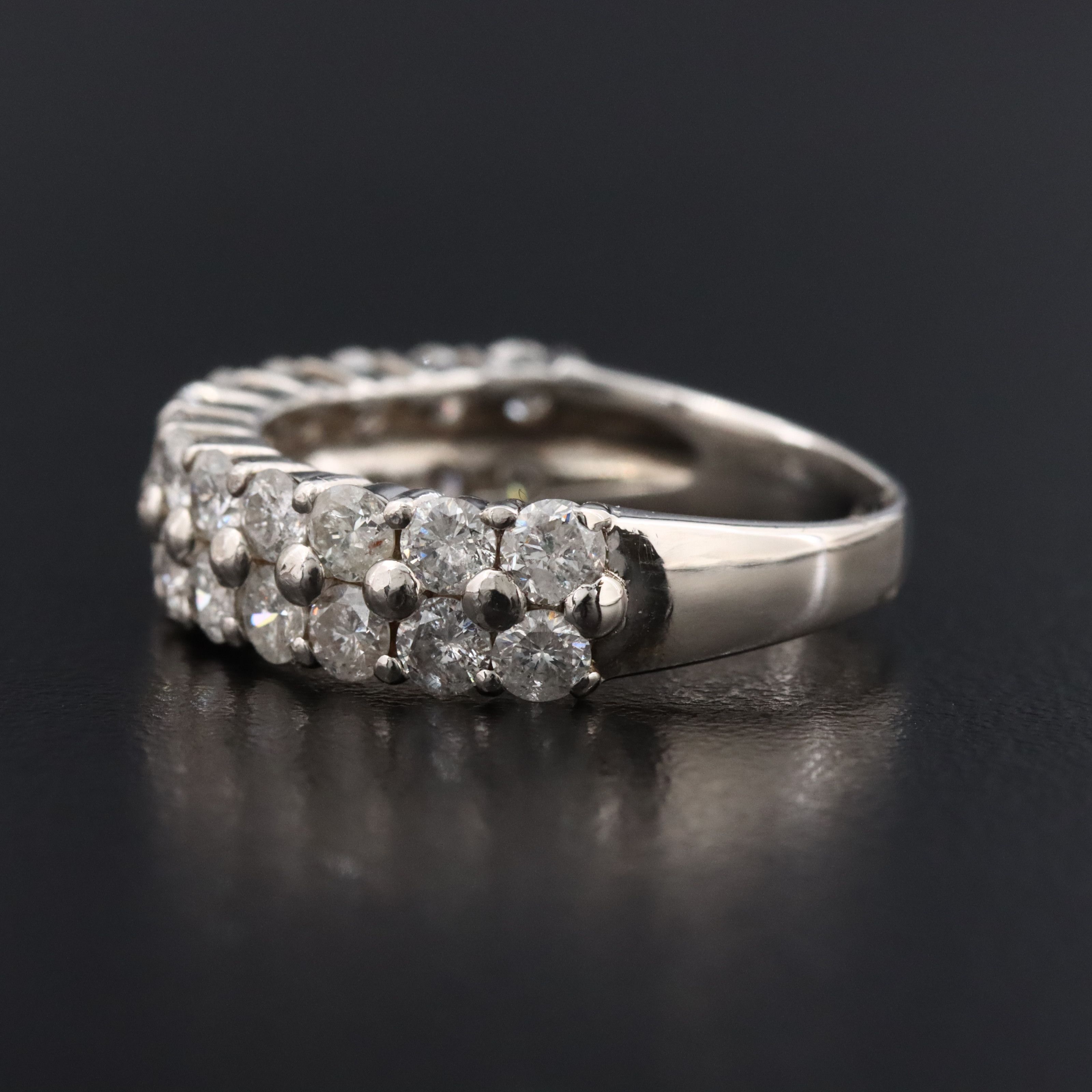 Platinum 2.00 CTW Diamond Double Row Ring