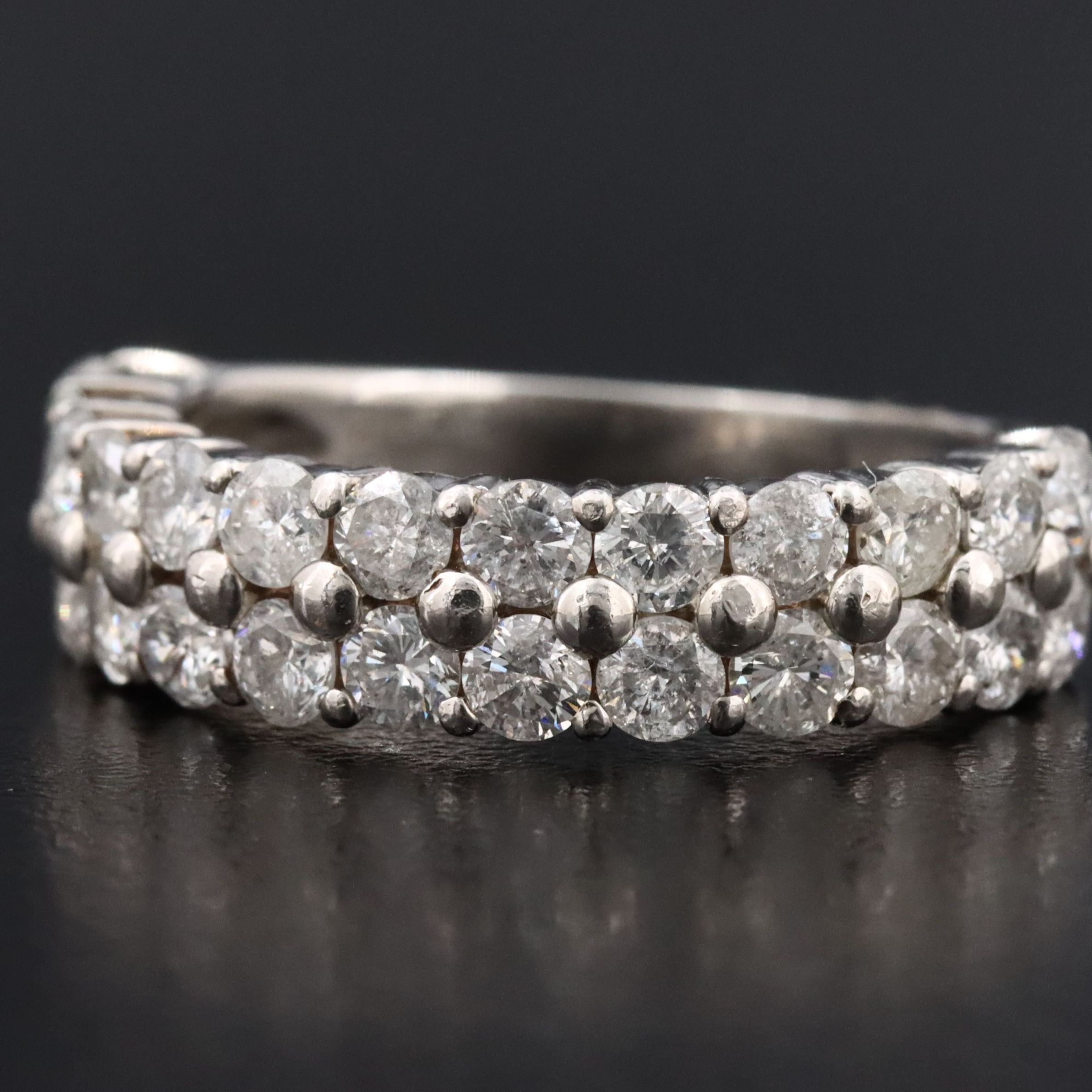 Platinum 2.00 CTW Diamond Double Row Ring