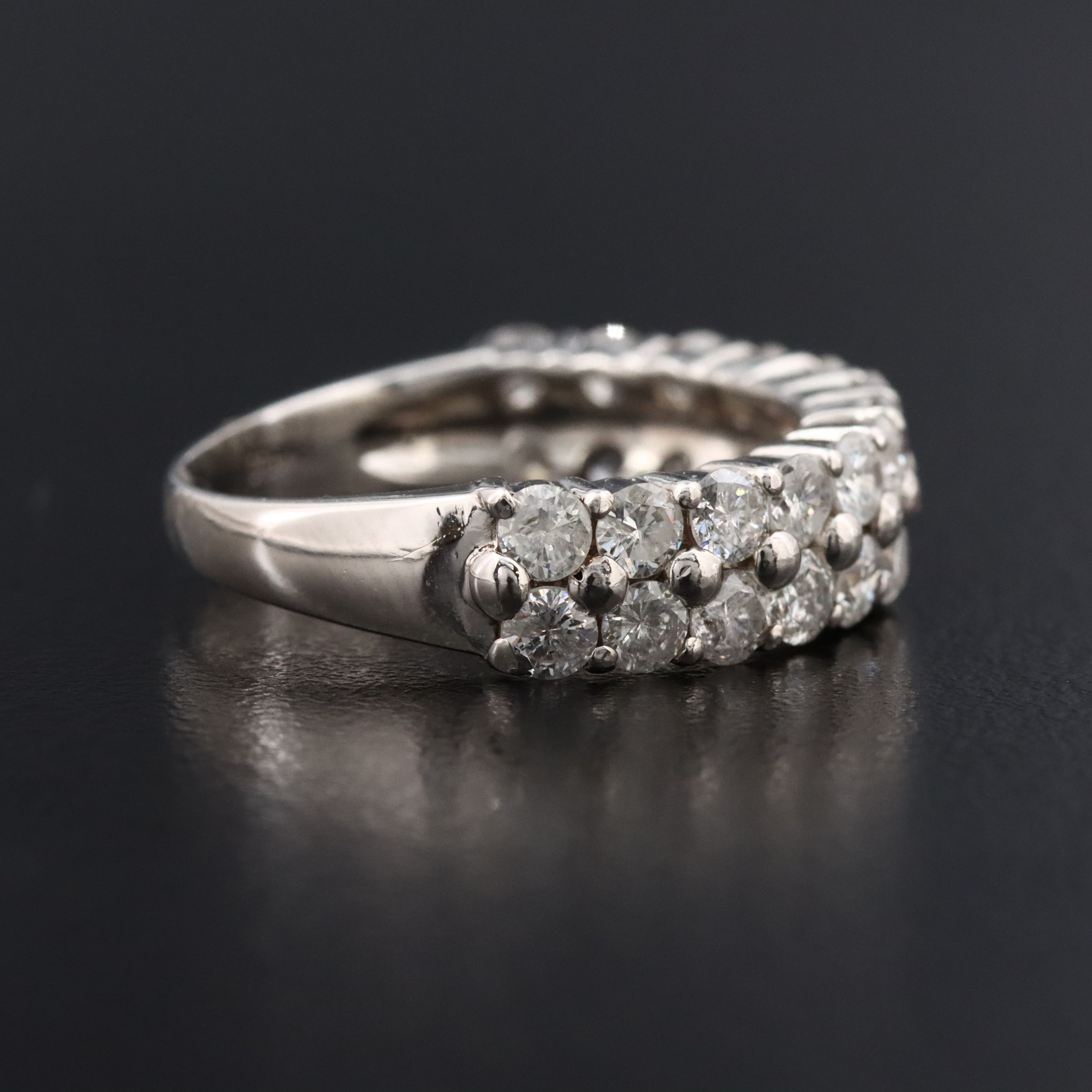 Platinum 2.00 CTW Diamond Double Row Ring