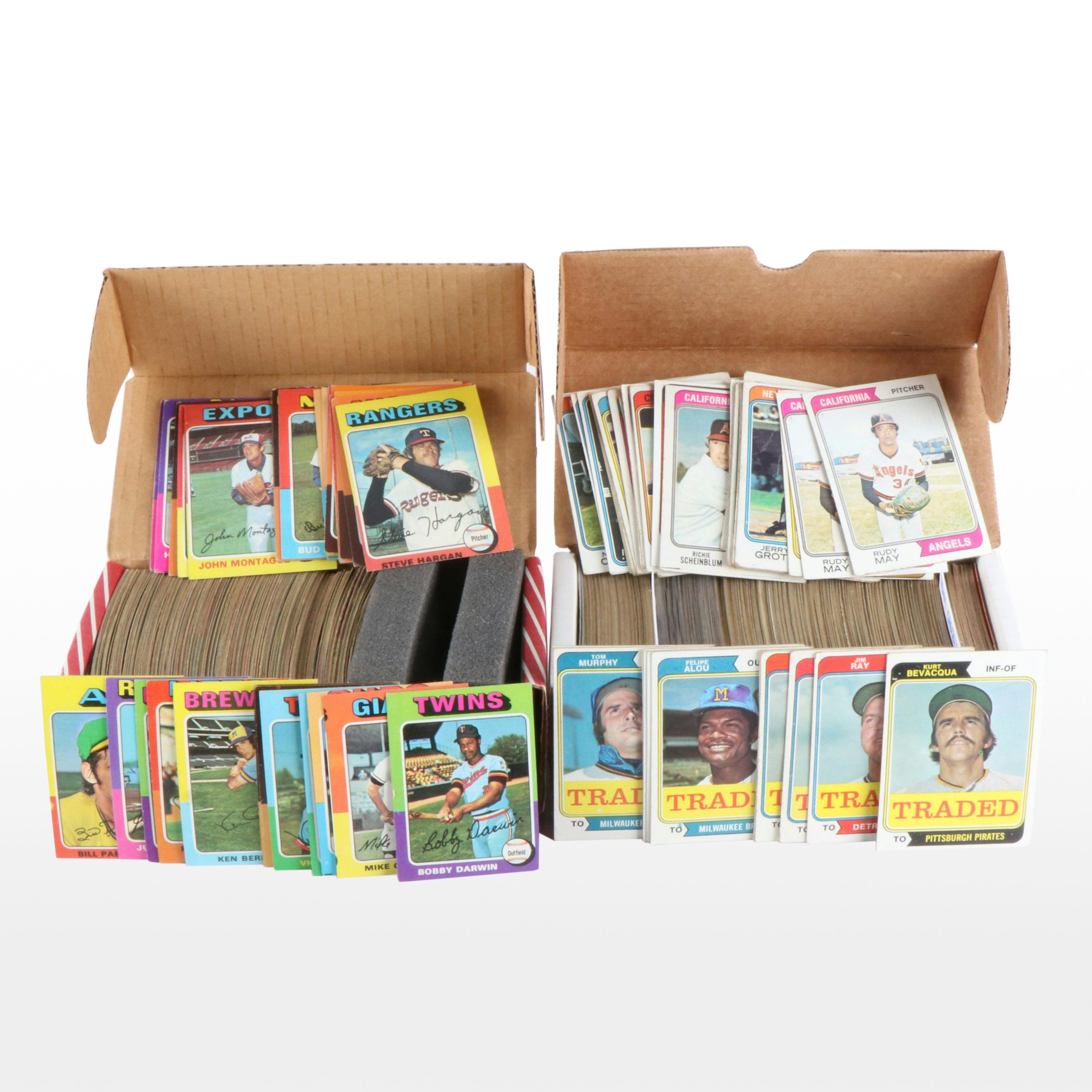 Collection of 1974 and 1975 Topps Baseball Cards