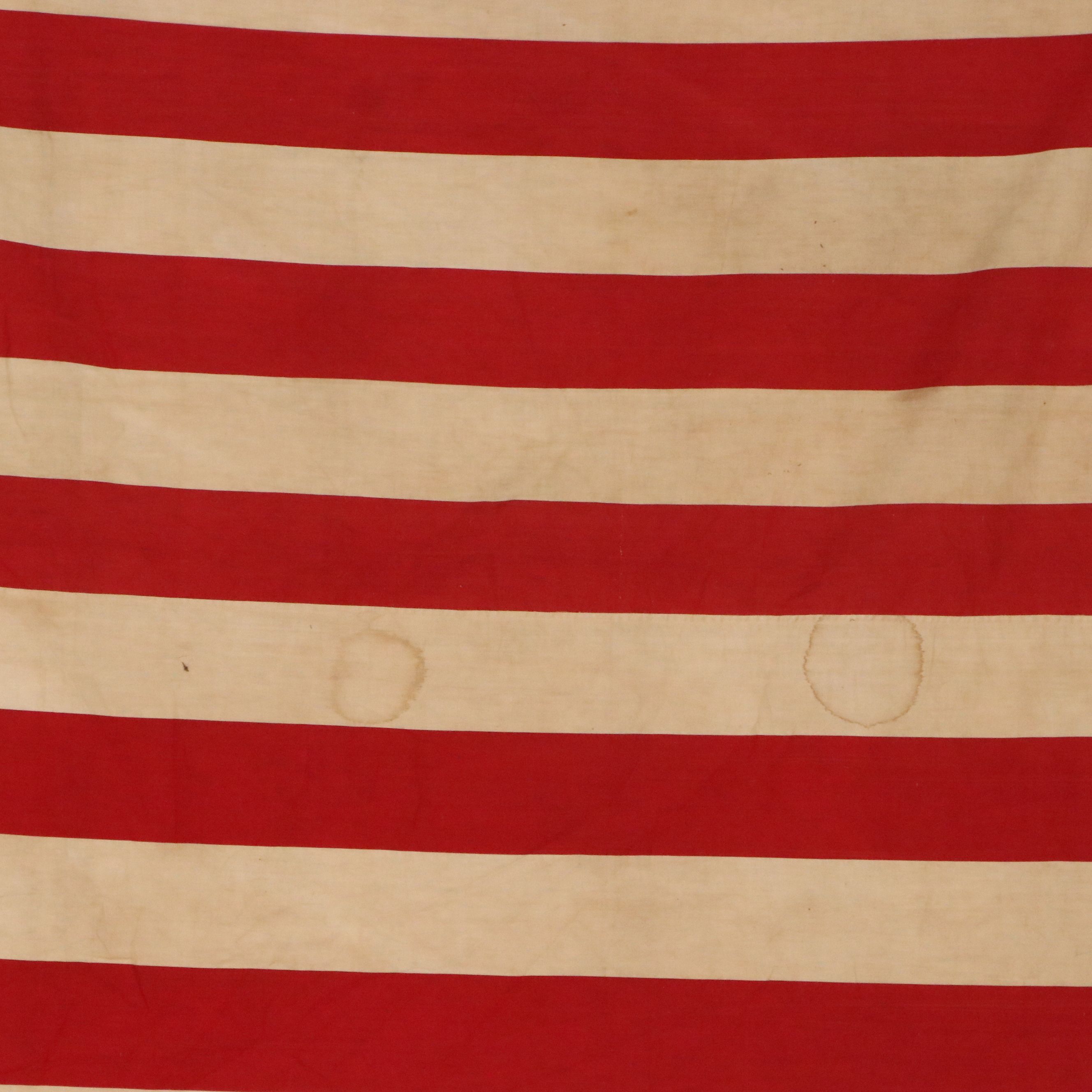 48-Star American Parade Flag with Stand, Early to Mid-20th Century