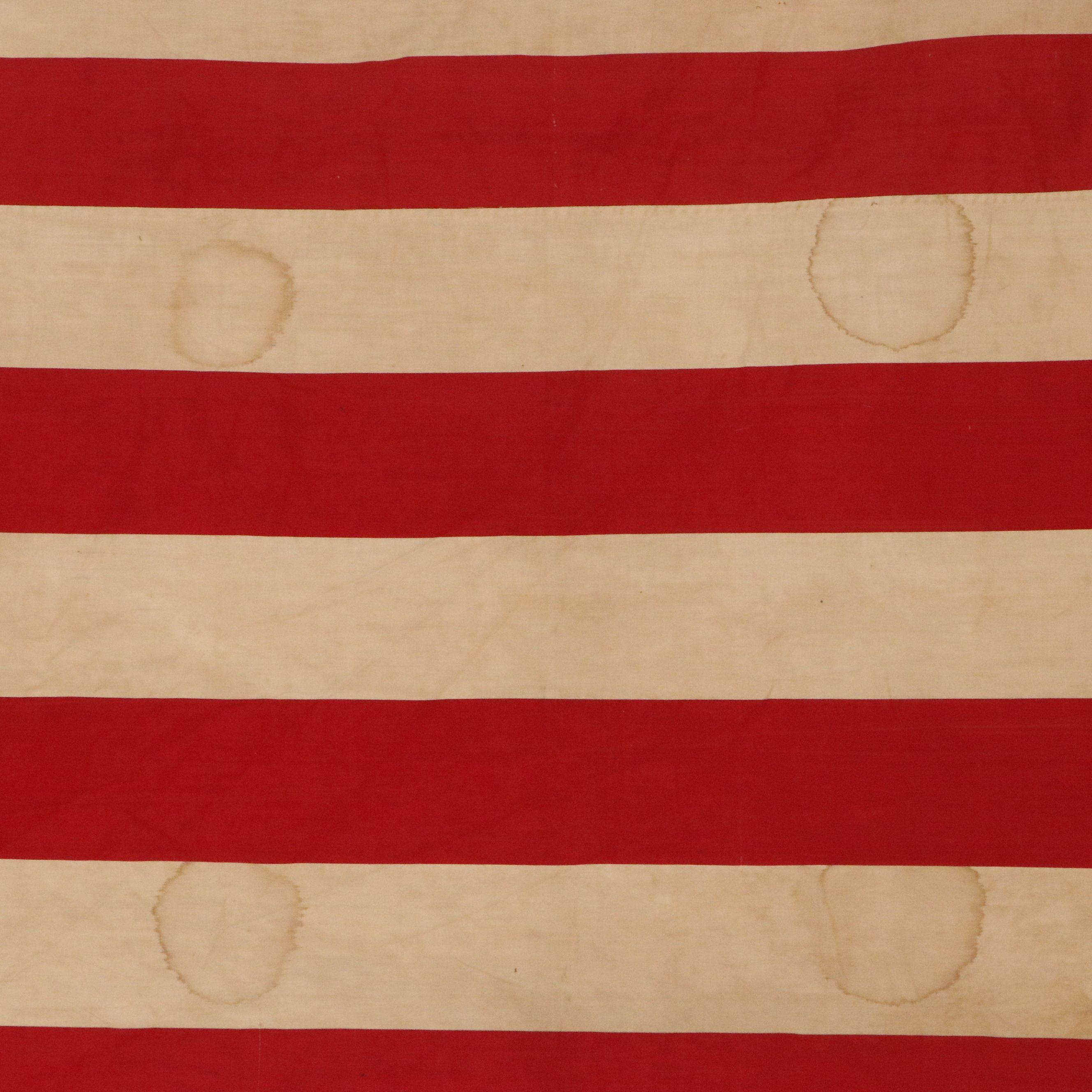 48-Star American Parade Flag with Stand, Early to Mid-20th Century