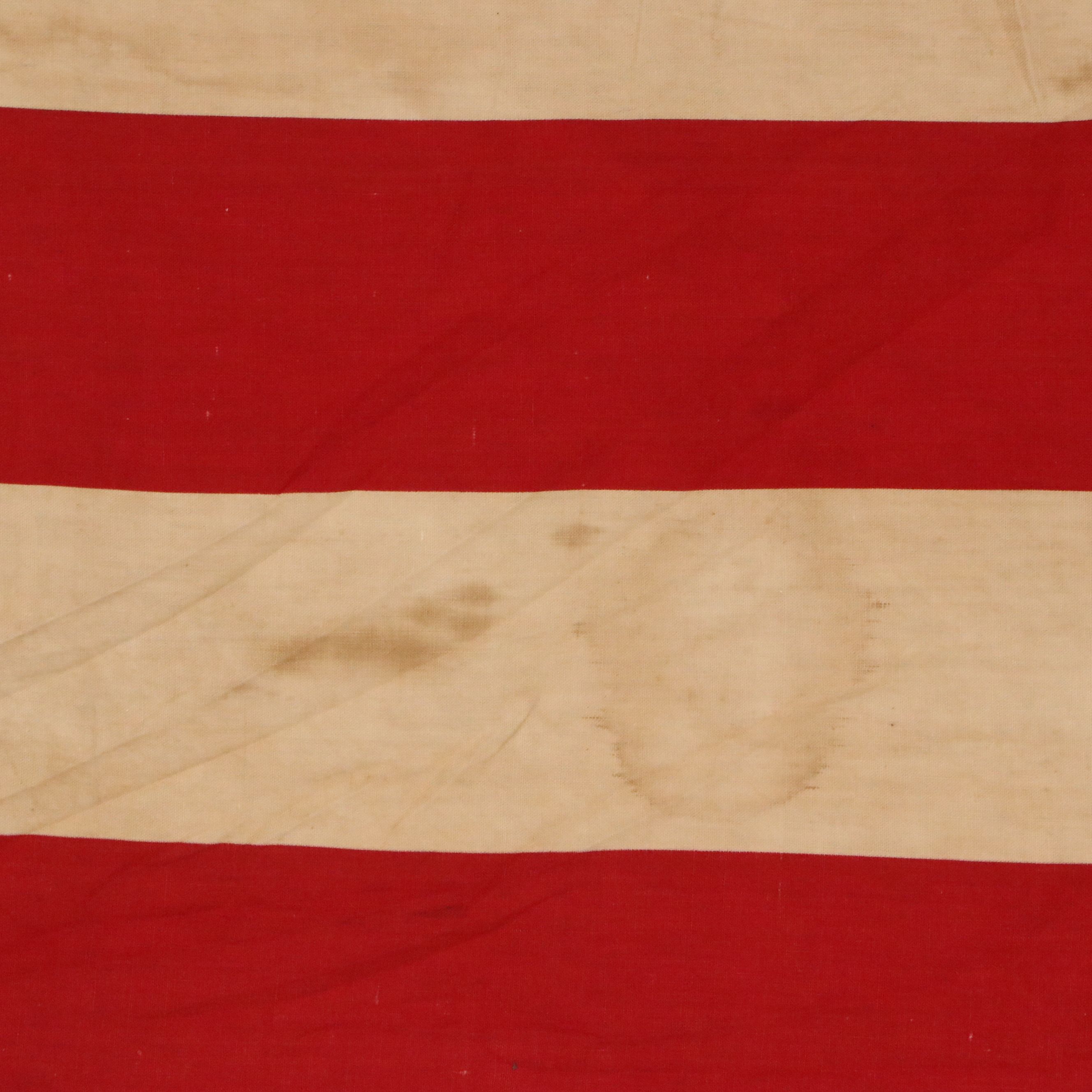 48-Star American Parade Flag with Stand, Early to Mid-20th Century