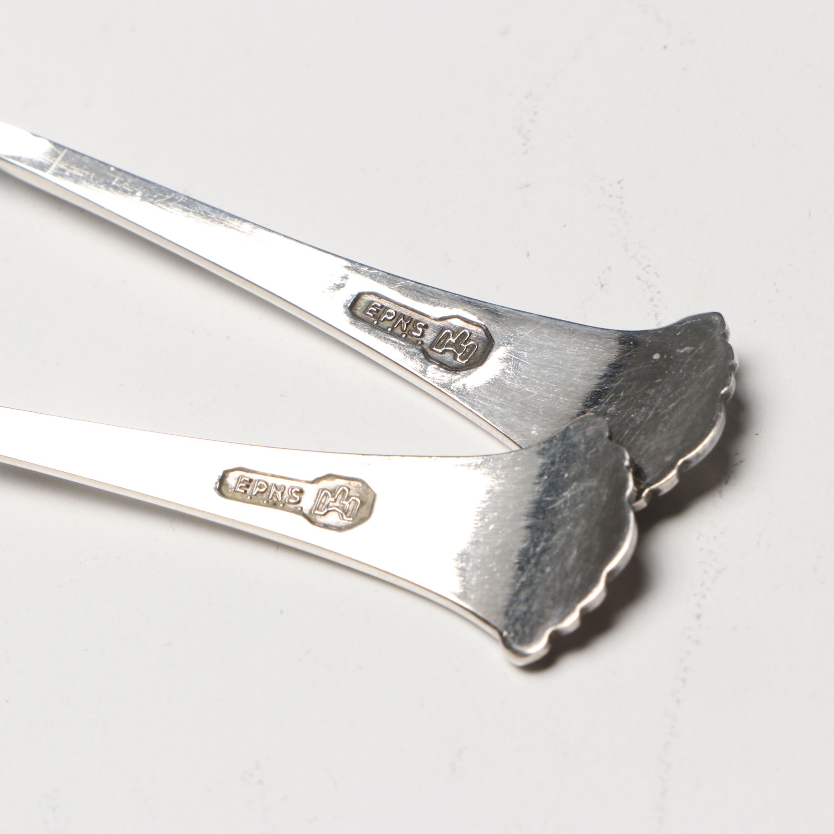 Brazilian Metal and Porcelain Demitasse Cups and Silver Plate Spoons