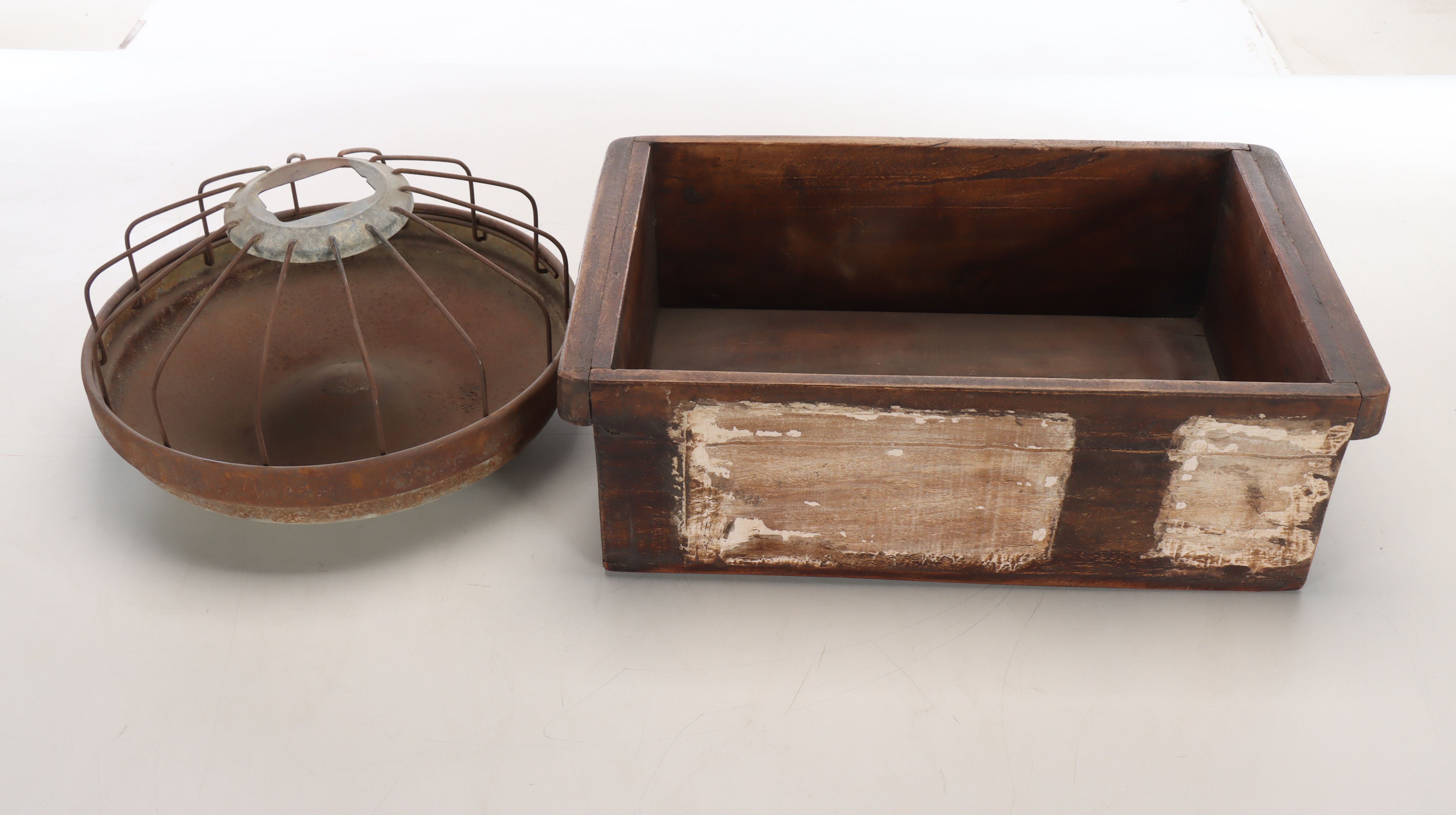 Decorative Boxes and Wire Cage Fixture