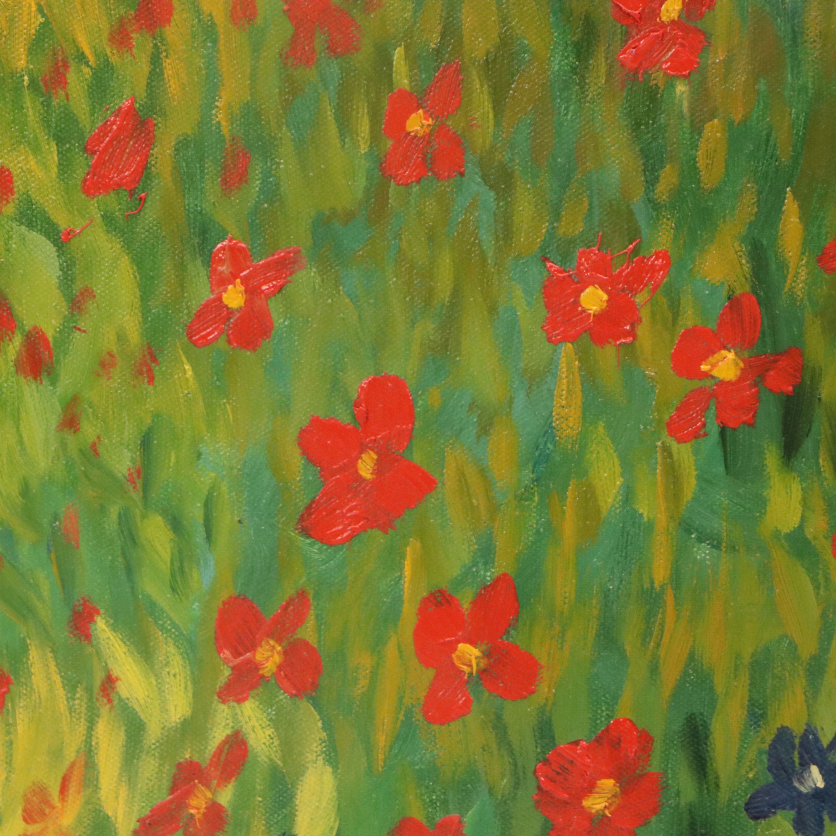 After Gustav Klimt Oil Master Copy of "The Sunflower," 21st Century