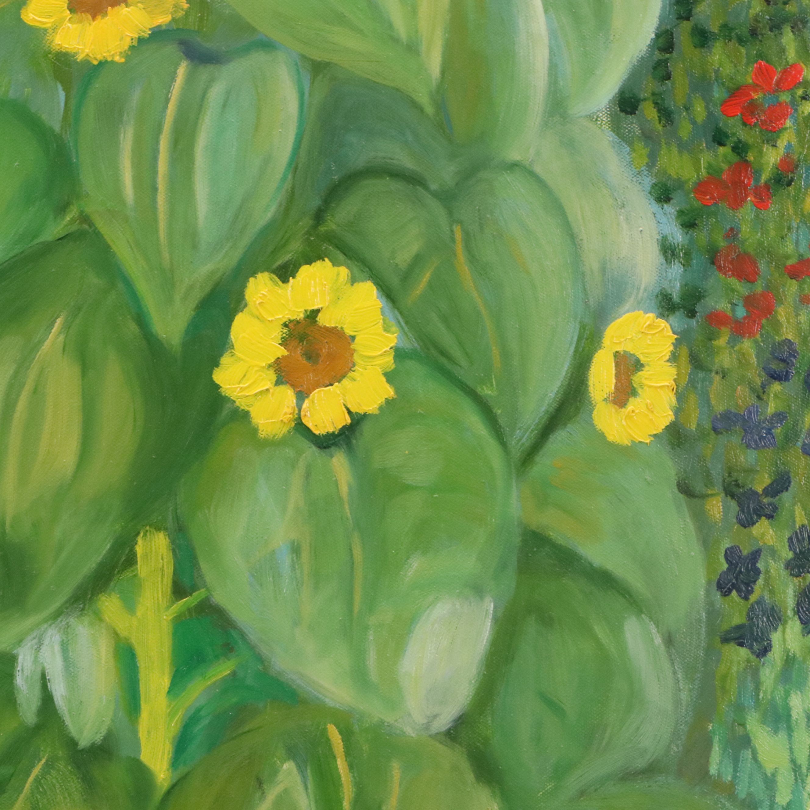 After Gustav Klimt Oil Master Copy of "The Sunflower," 21st Century