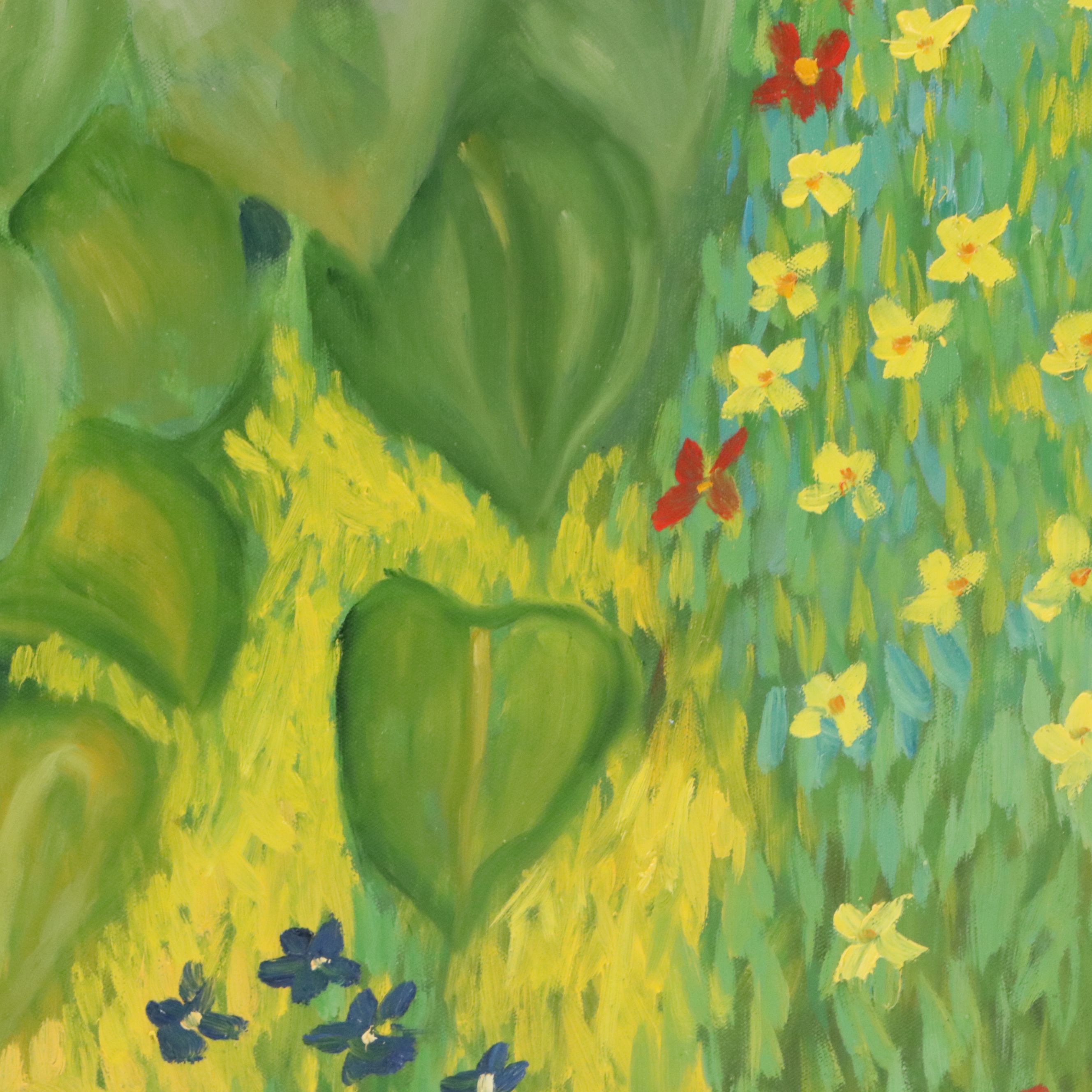 After Gustav Klimt Oil Master Copy of "The Sunflower," 21st Century