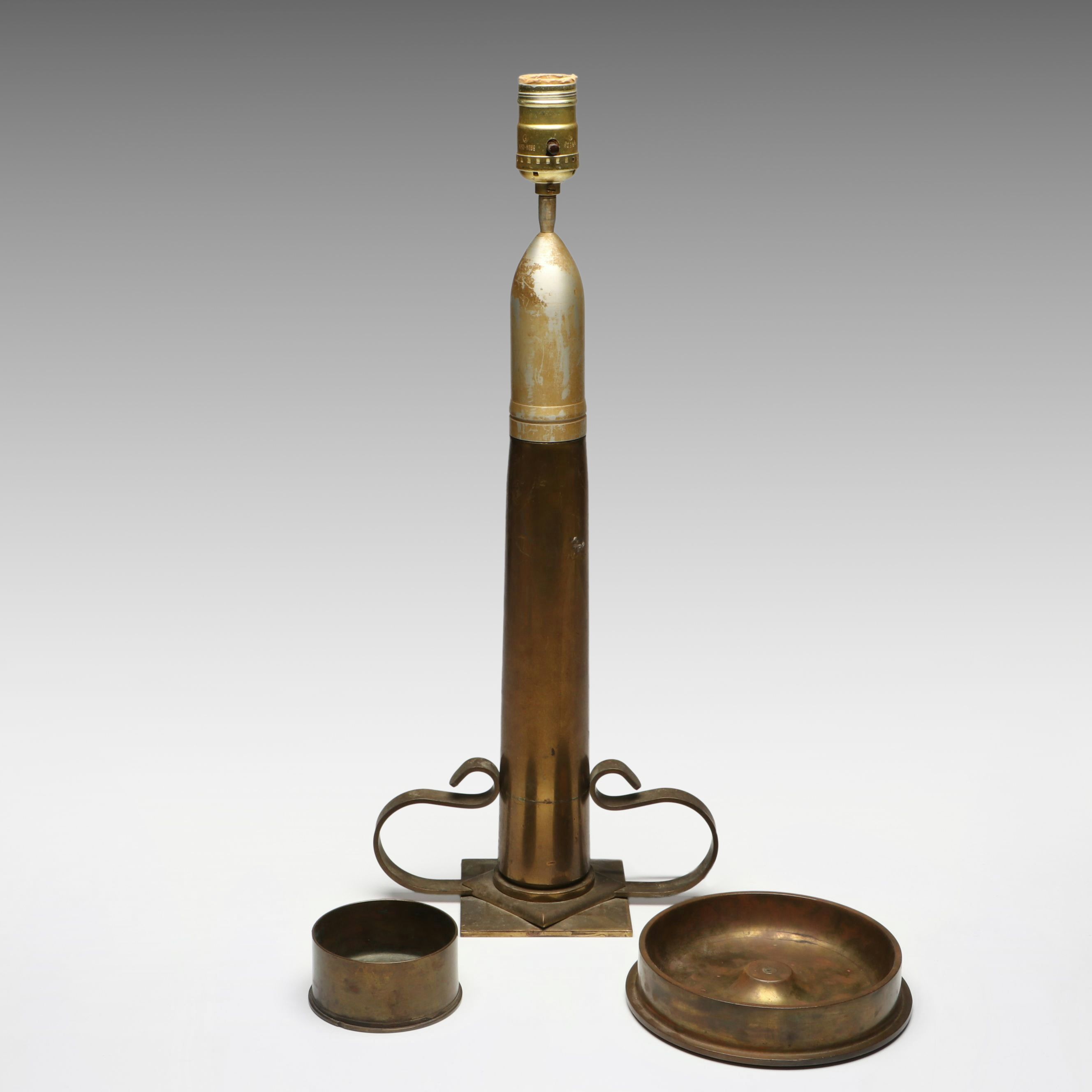 Missile Shell Table Lamp, Ashtray and Container