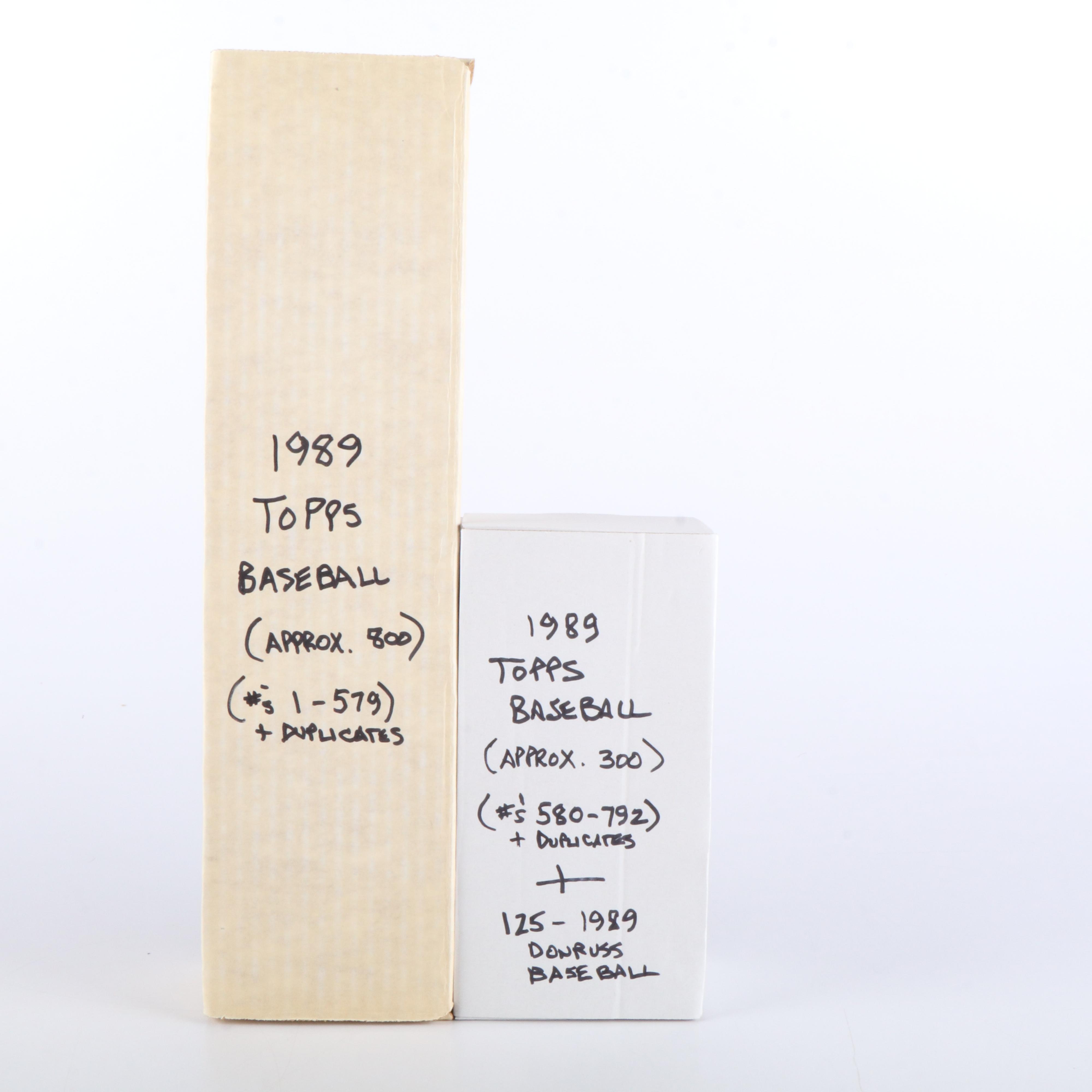 Over 1,100 1989 Topps Baseball Cards and Some 1989 Donruss Baseball Cards