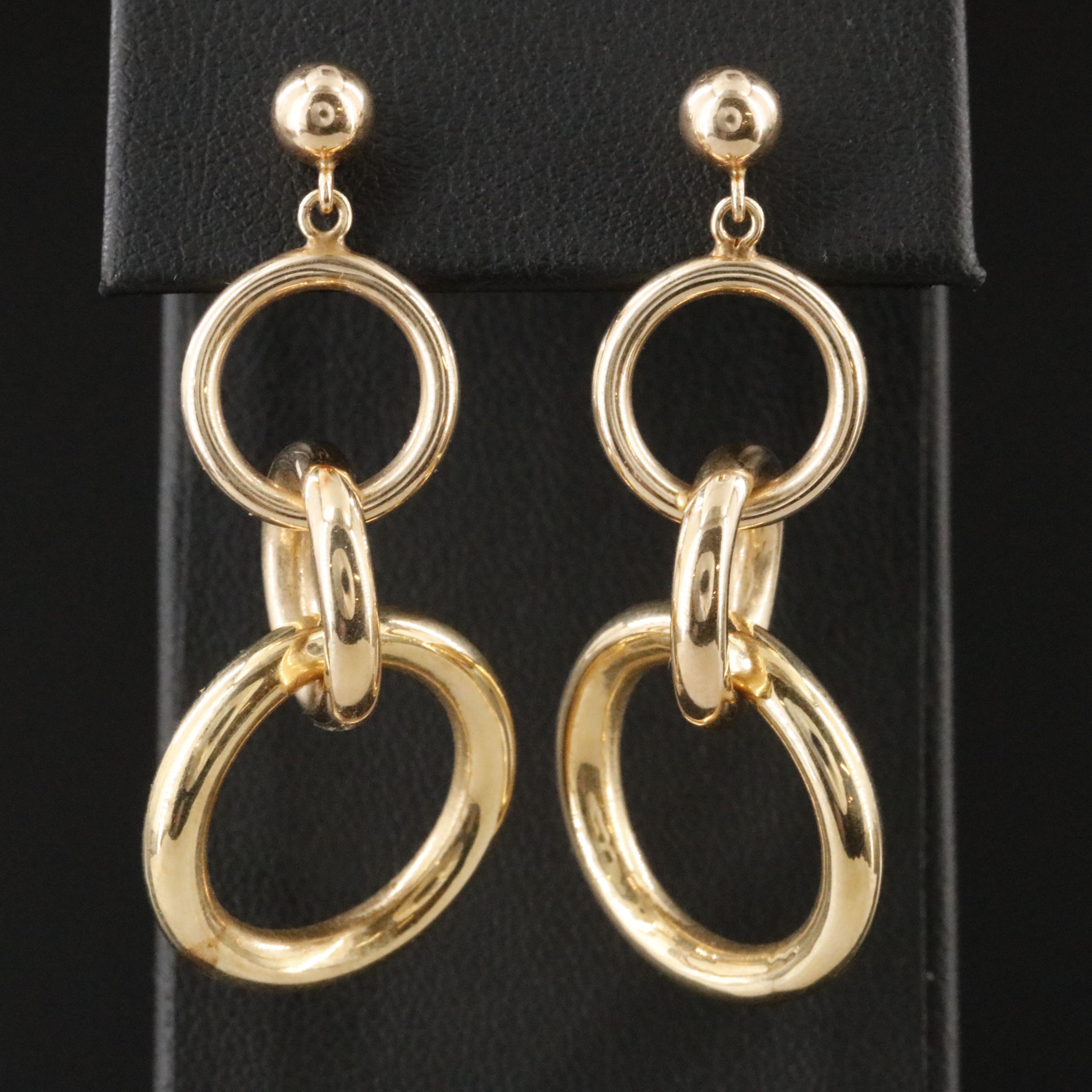 14K Graduated Circle Earrings